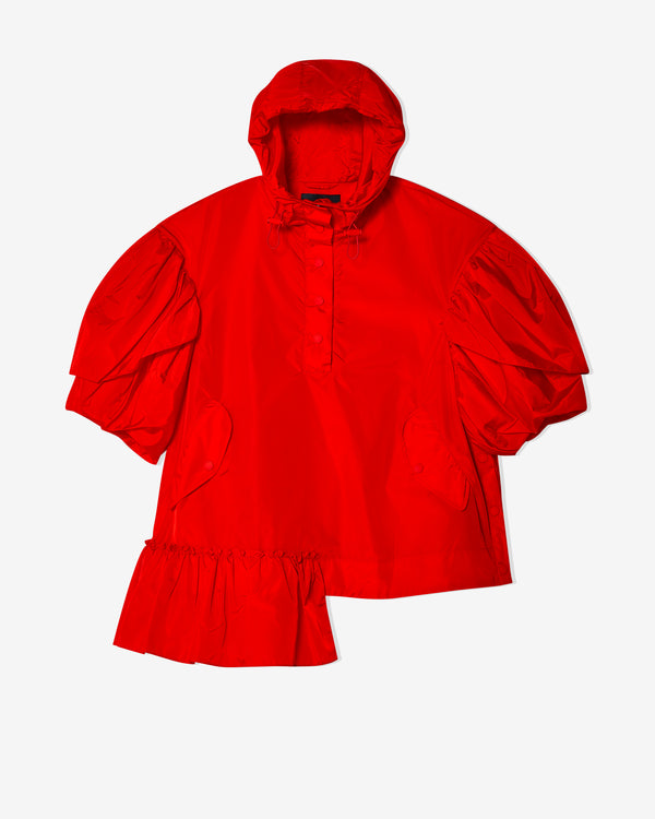 Simone Rocha - Women
s Ruffle Detail Petal Sleeve Cagoule - (Red)