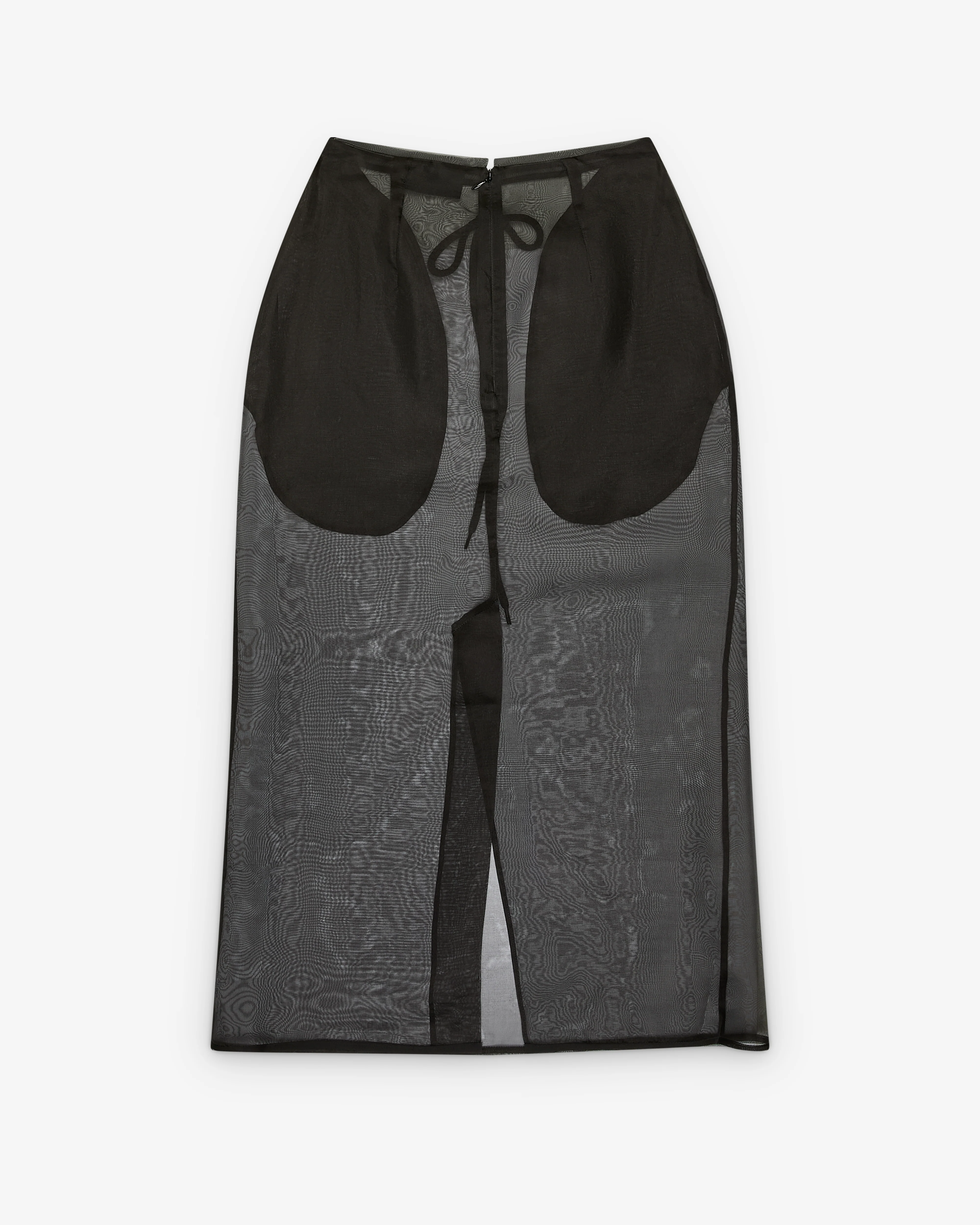 Simone Rocha - Women's Sheer Frayed Column Pencil Skirt - (Black)