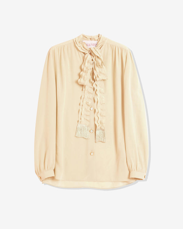 Valentino - Women
s Crepe De Chine Shirt - (Nude)