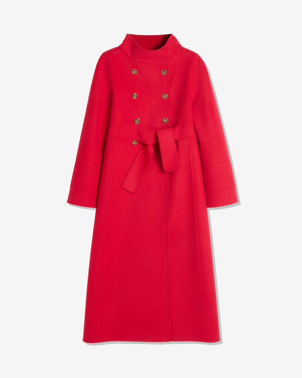 Valentino - Women
s Compact Drap Coat - (Dark Red)