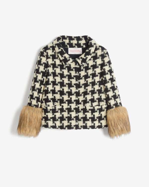 Valentino - Women
s Macro Pied De Poule Tweed Jacket - (Ivory/Black)