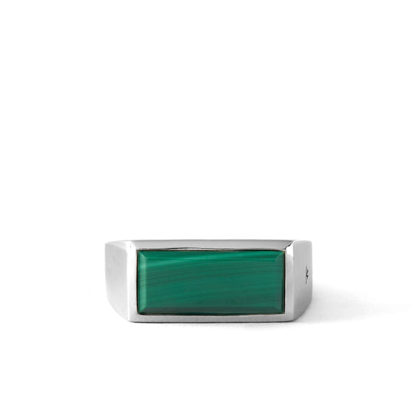 Tom Wood - Peaky Ring Malachite - (Silver)