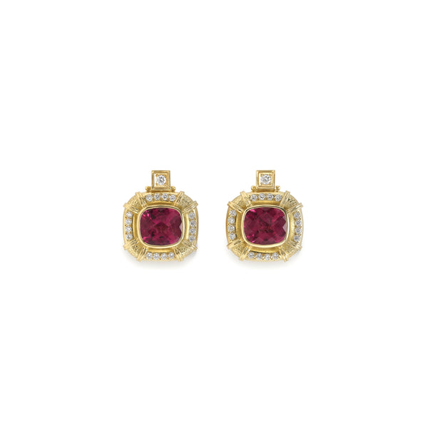 Elizabeth Gage - Persian Queen Earrings - (Rubellite Diamond)