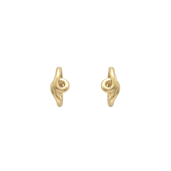 Bea Bongiasca - Women’s Single Wave Hoop Earrings - (Yellow Gold)