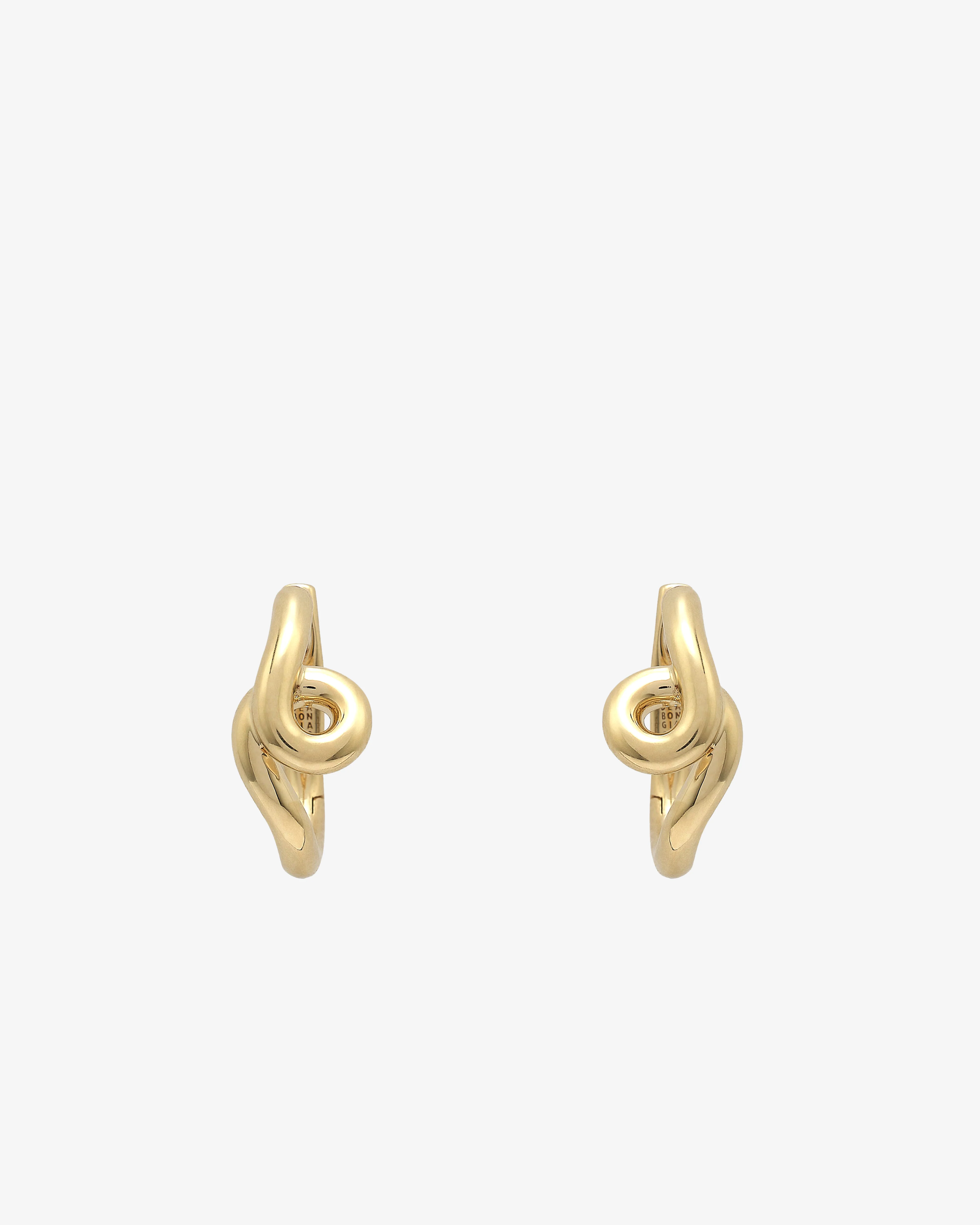 Bea Bongiasca - Women’s Single Wave Hoop Earrings - (Yellow Gold)