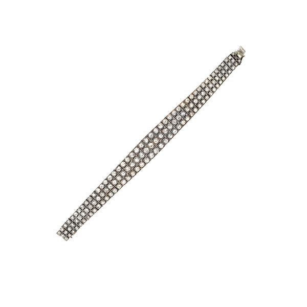 Mindi Mond - Art Deco Diamond Plated Bracelet - (Silver)