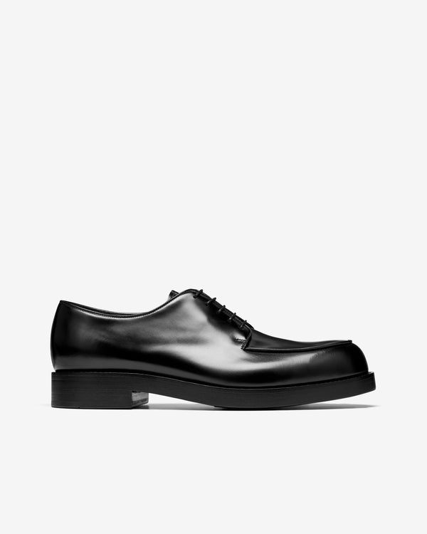 Prada - Men
s Brushed Leather Lace-Up Shoes - (Black)