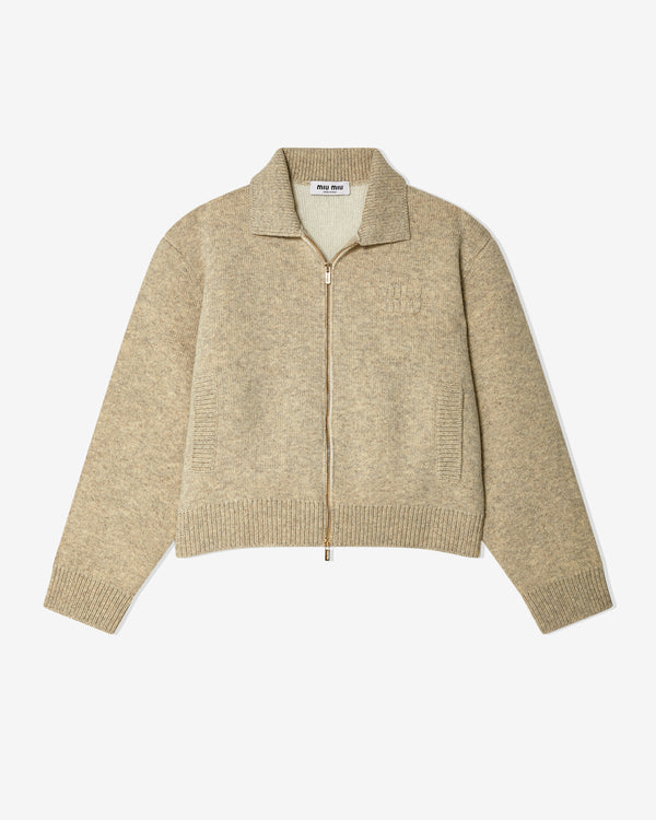 Miu Miu - Women
s Zipper Cardigan - (Beige)