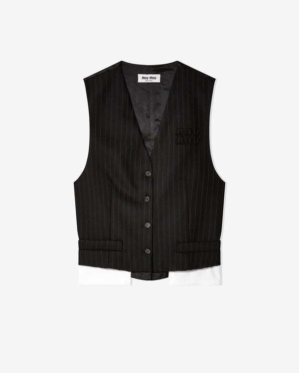 Miu Miu - Women
s Pinstripe Vest - (Black)