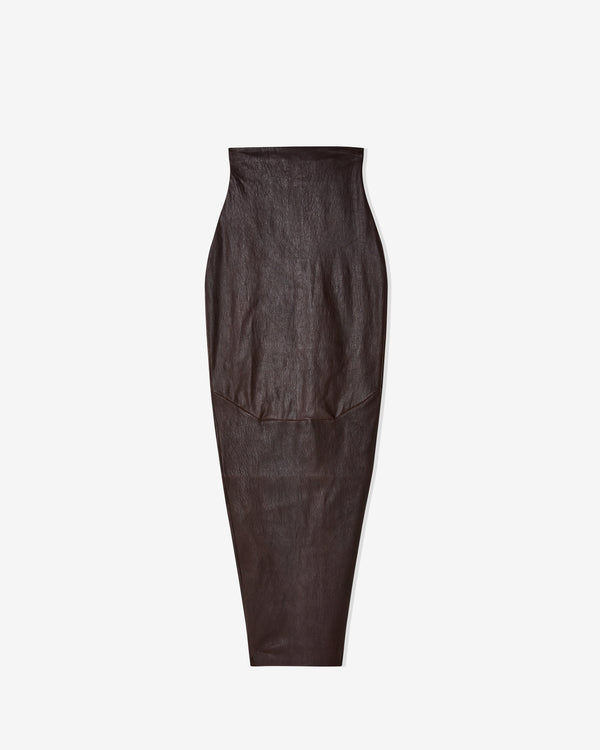 Rick Owens - Women
s Dirt Pillar Leather Skirt - (Mahogany)