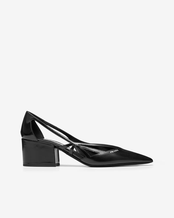 Prada - Women
s Brushed Leather Cut-Out Pumps - (Black)