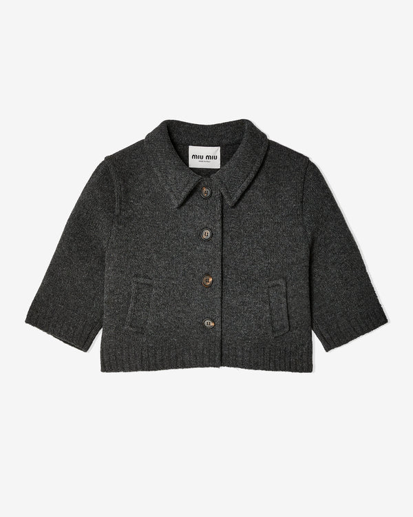 Miu Miu - Women
s Cropped Cardigan - (Slate Gray)