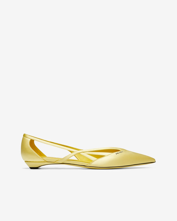 Prada - Women
s Satin Cut-Out Flats - (Lemon Yellow)