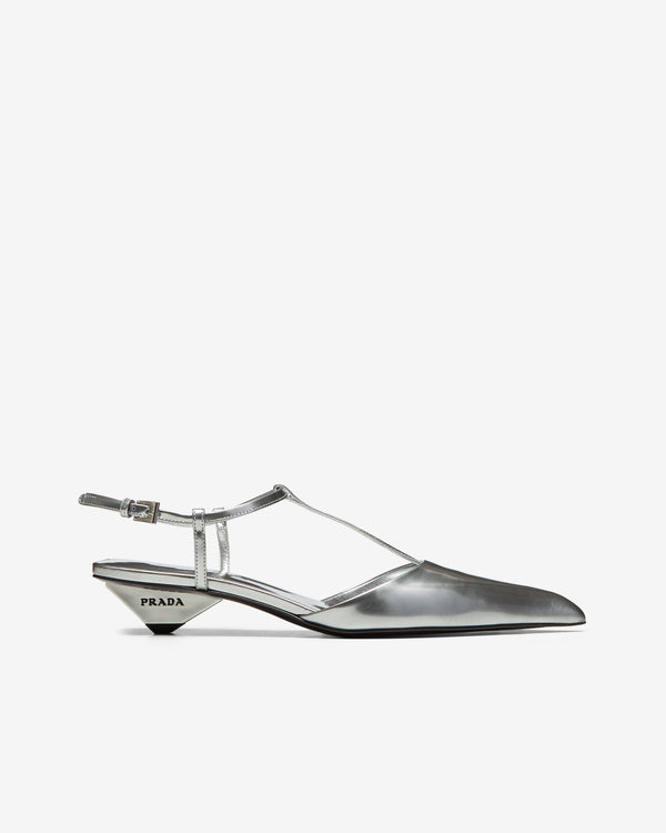 Prada - Women
s Metallic Leather Slingback Pumps