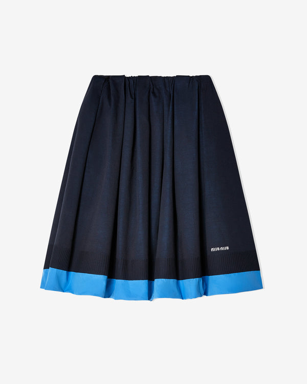 Miu Miu - Women
s Knit And Poplin Skirt - (Blue/Light Blue)