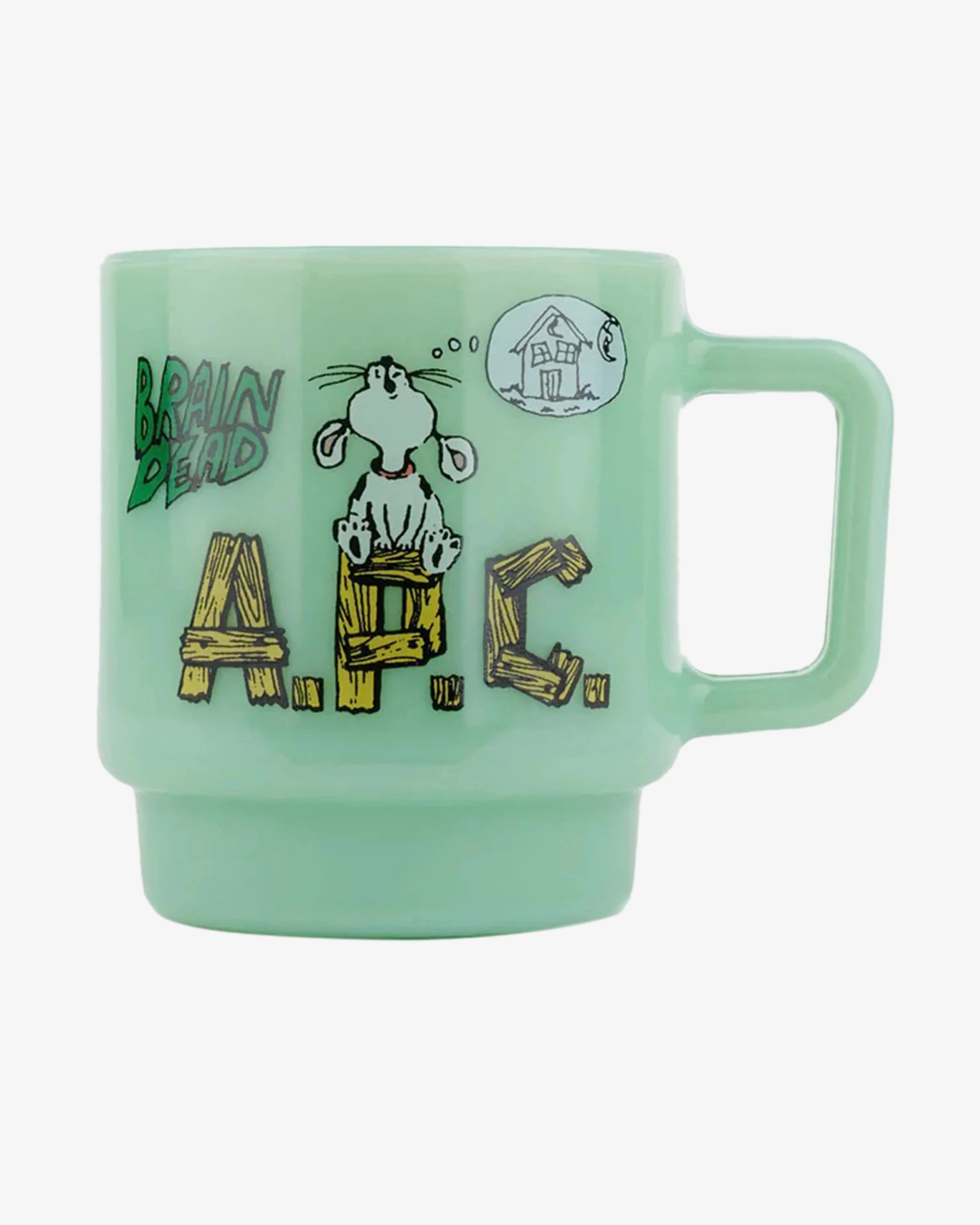 Brain Dead - A.P.C. Milk Glass Mug - (Jade)