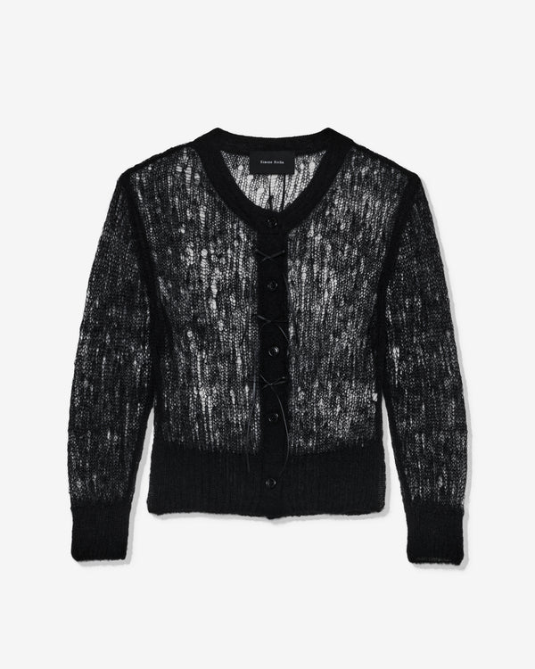 Simone Rocha - Women
s Cropped Long Sleeve Cardigan - (Black)