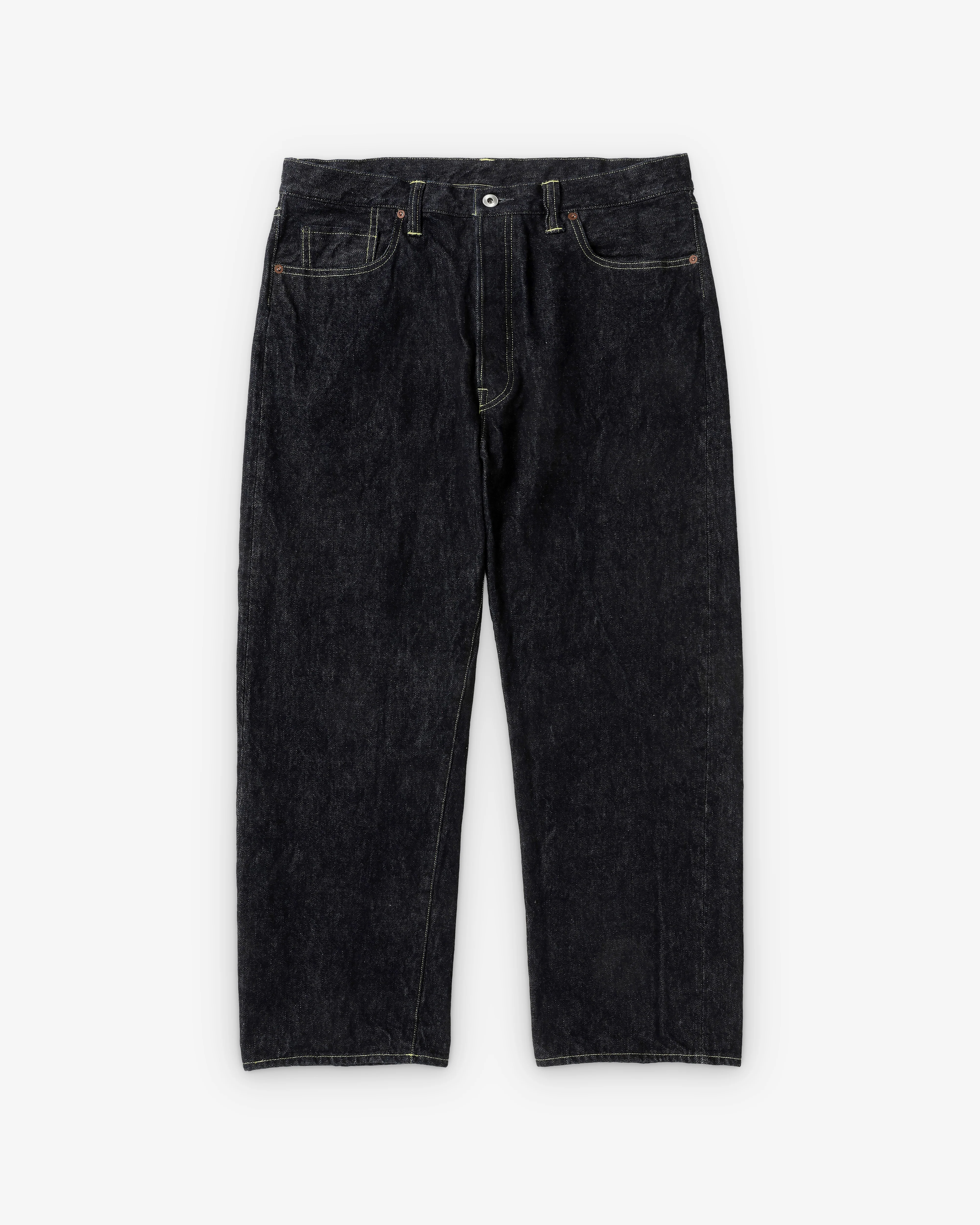 A.Presse - Men's Washed Denim Wide Pants - (One Wash)