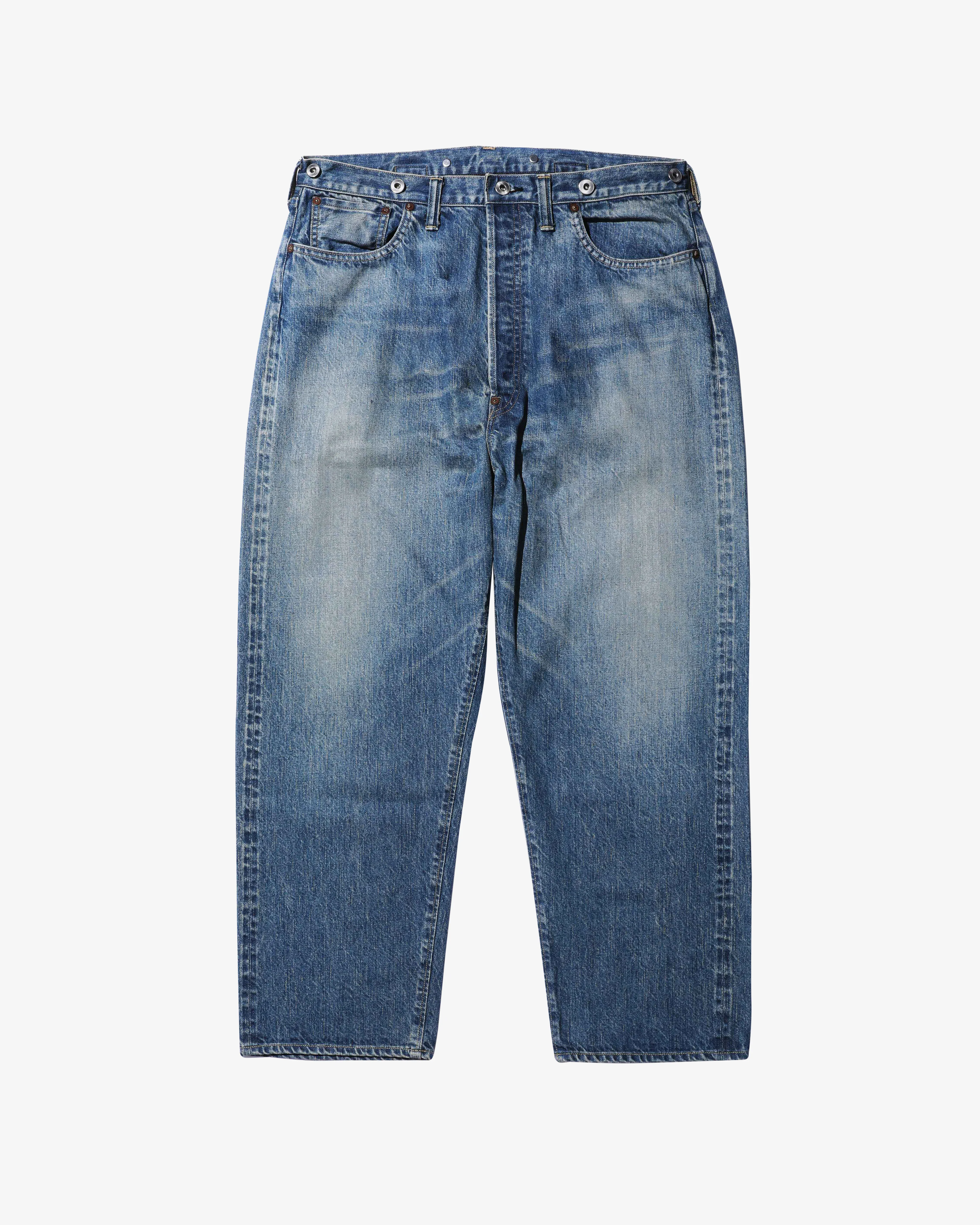 A.Presse - Men's No.22 Washed Wide Denim Pants - (Indigo)