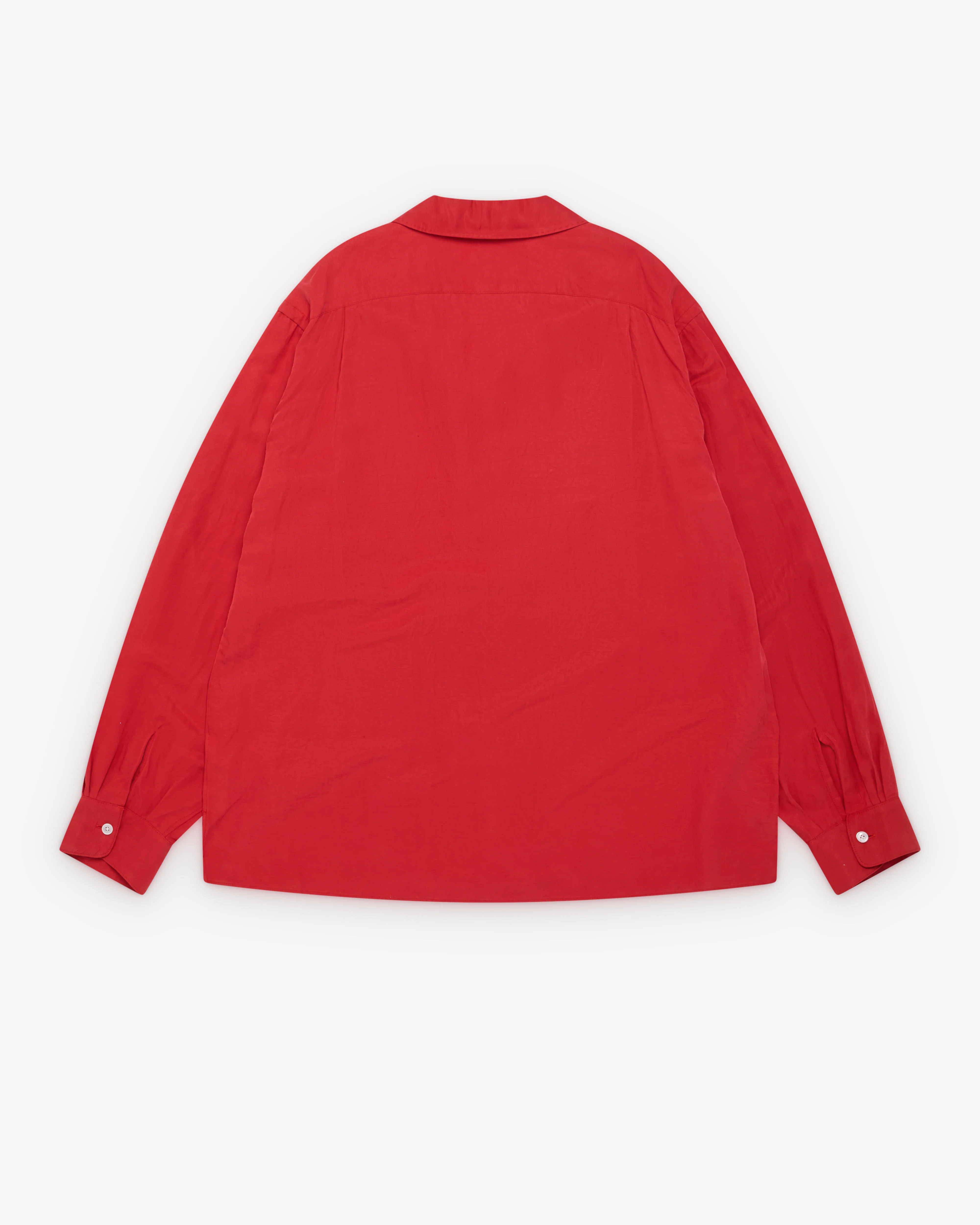 A.Presse - Men's Vintage Open Collar Shirt - (Red)