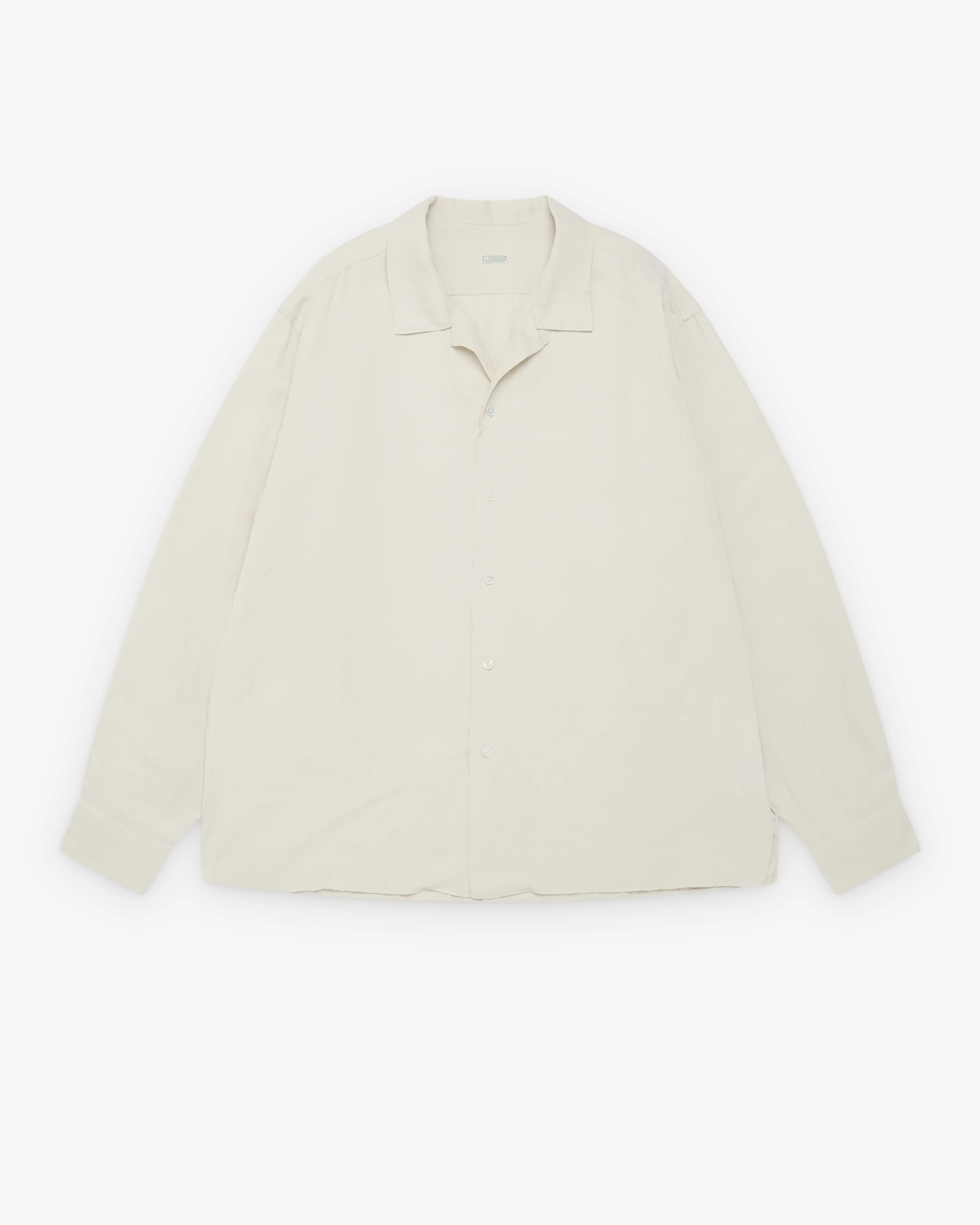 A.Presse - Men's Vintage Open Collar Shirt - (Ecru)