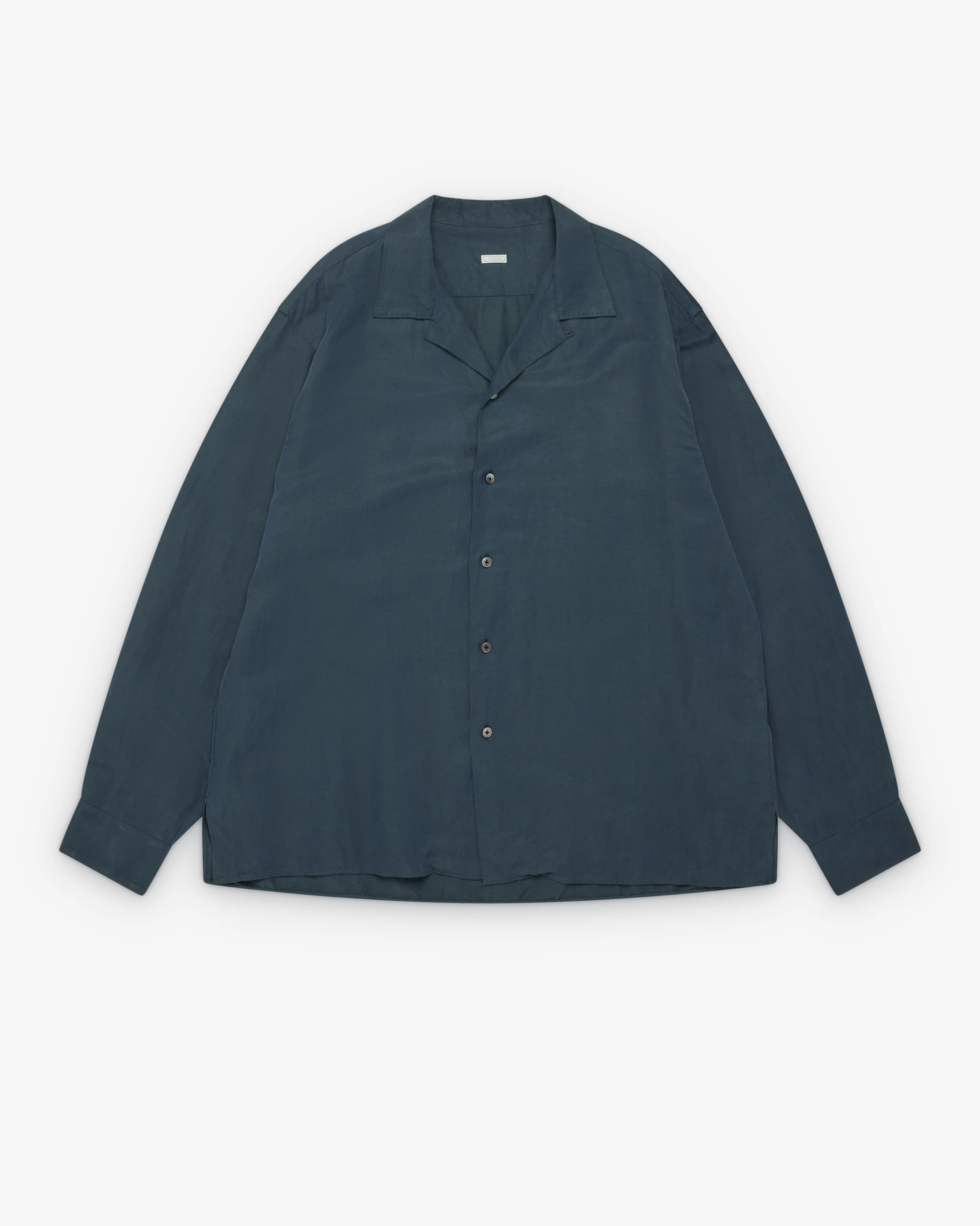 A.Presse - Men's Vintage Open Collar Shirt - (Navy)