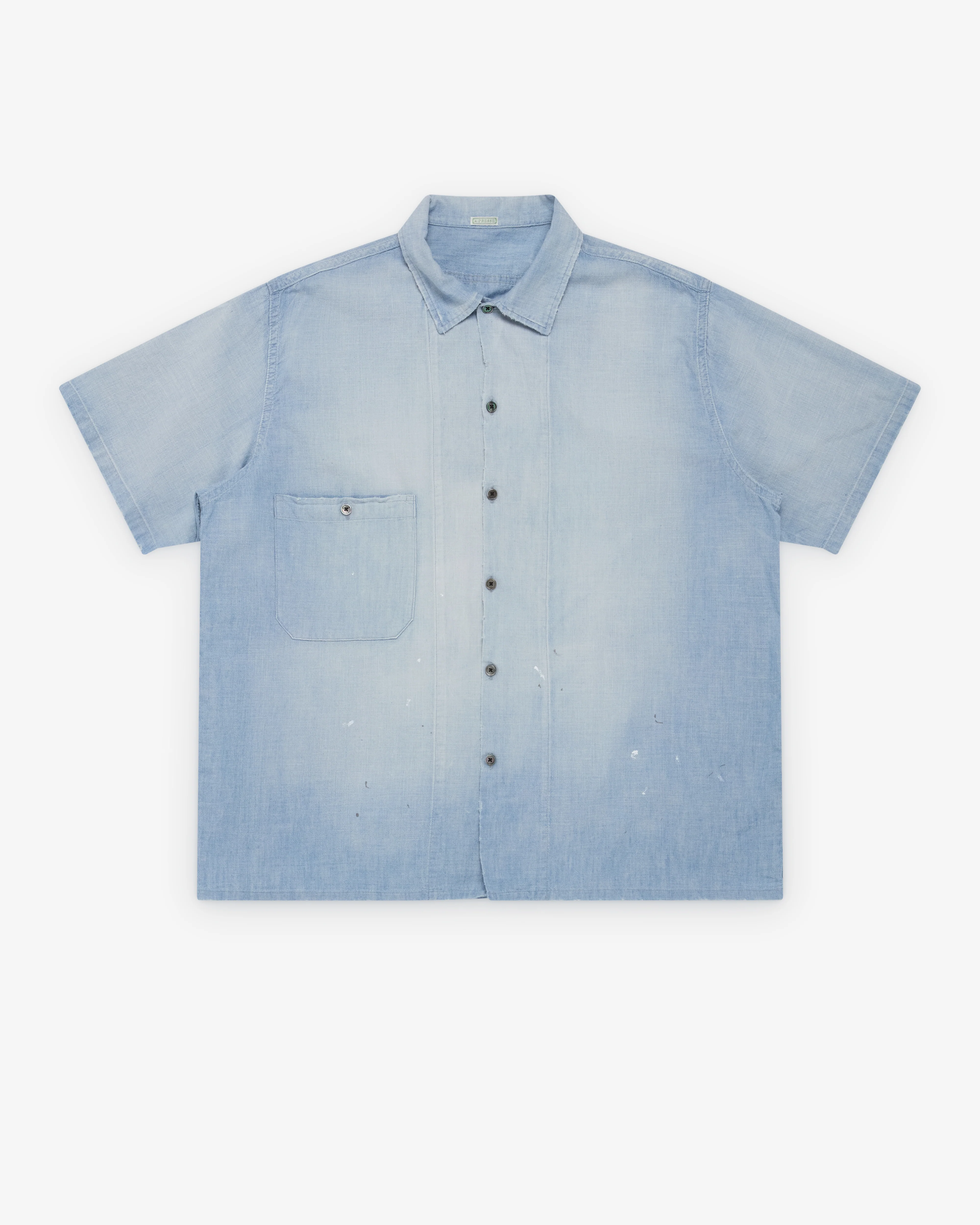 A.Presse - Men's Vintage Chambray S/S Shirt - (Bleach)