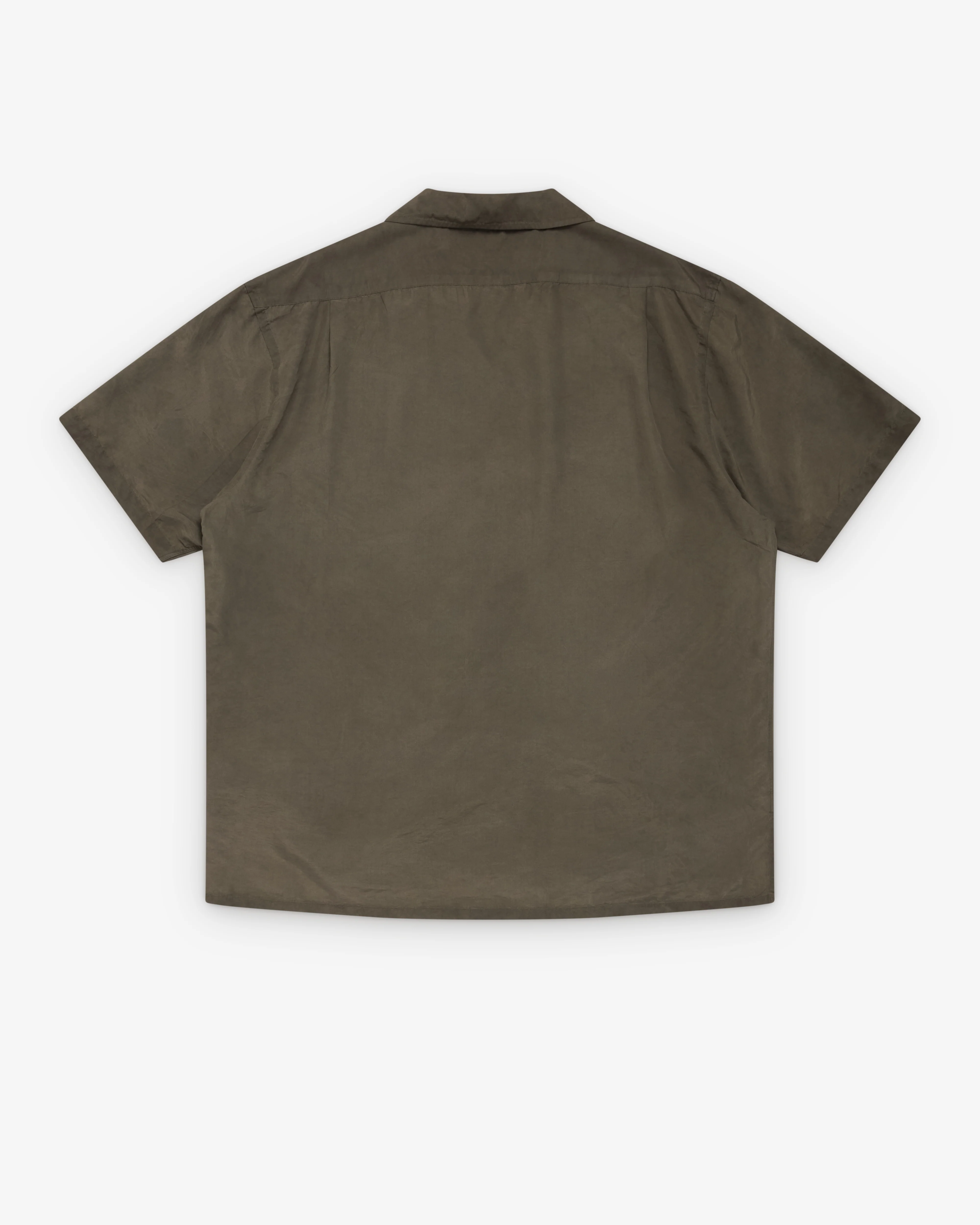 A.Presse - Men's Natural Dyed Silk S/S Shirt - (Olive)
