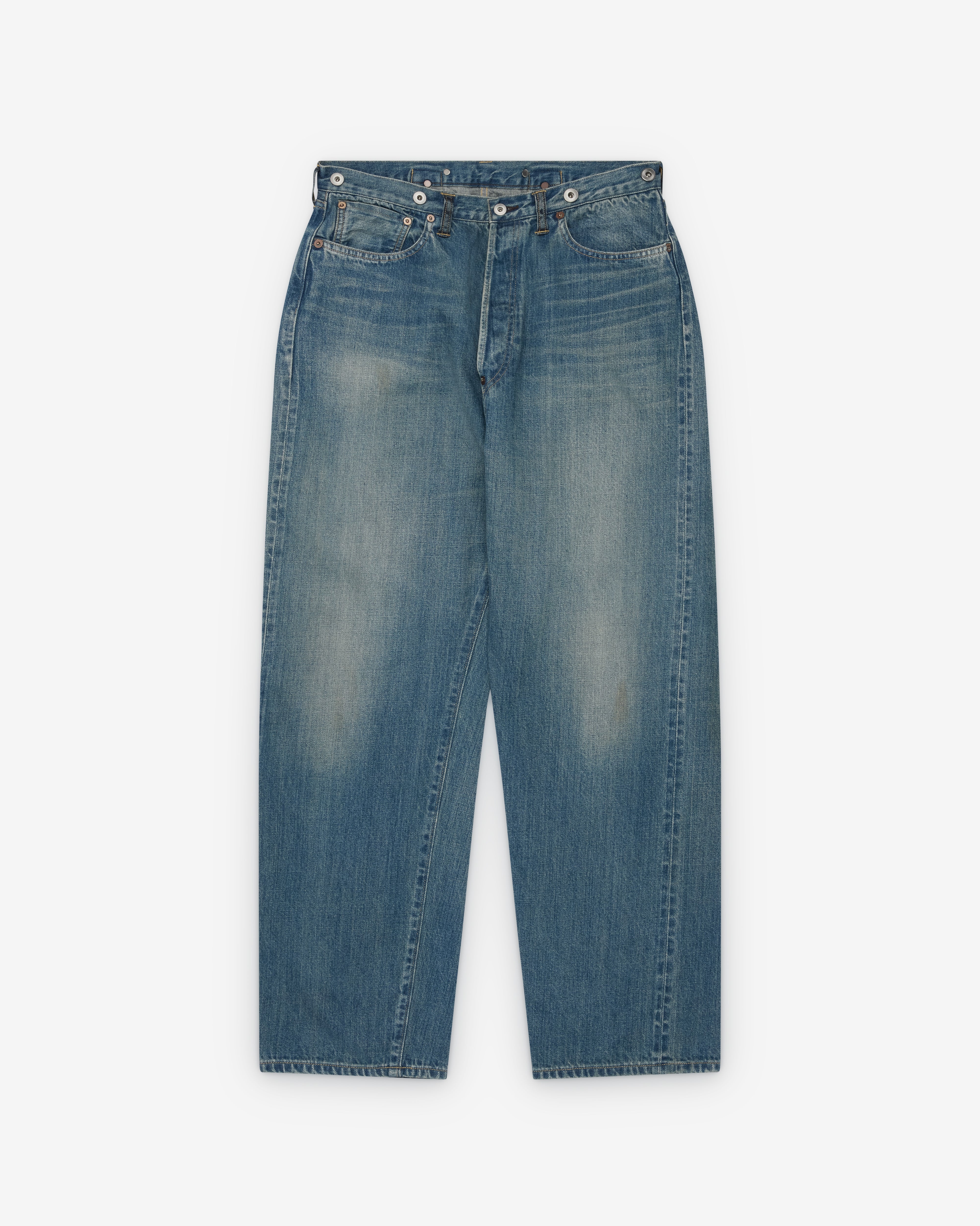 A.Presse - Men's No.22 Washed Wide Denim Pants - (Indigo)
