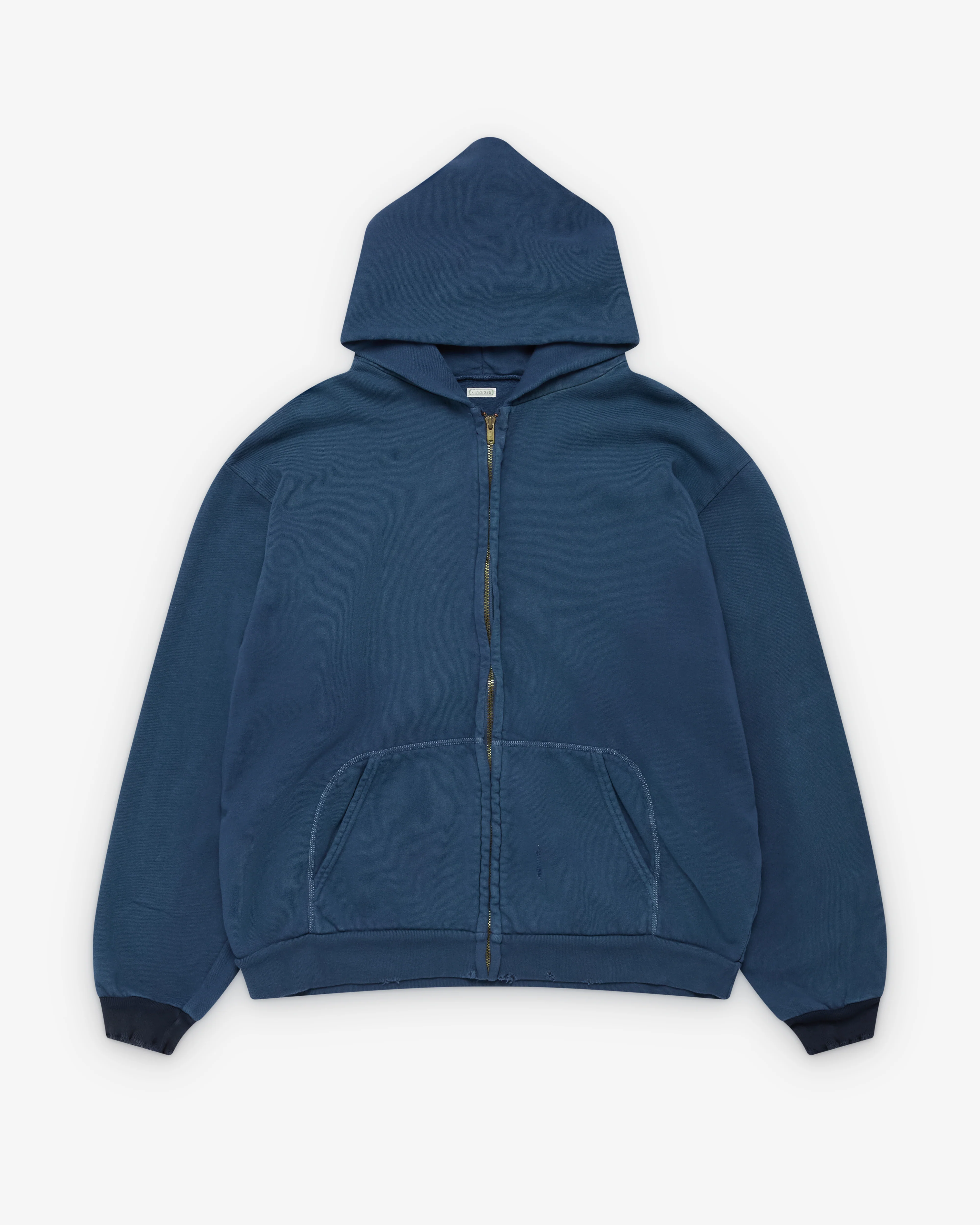 A.Presse - Men's Vintage Light Weight Zip Hoodie - (Blue)