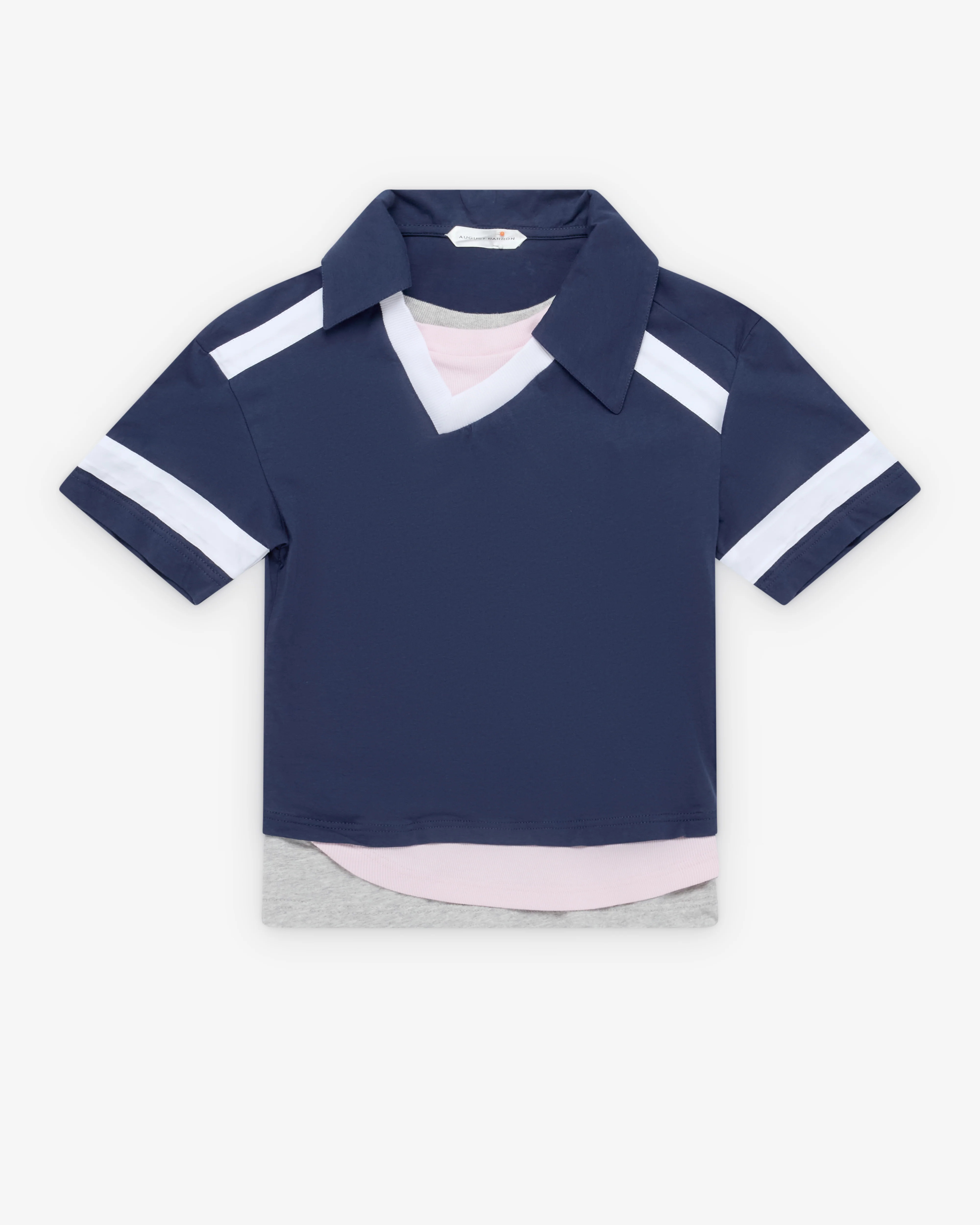 August Barron - Women's Tripple T-Shirt - (Navy/Pink/Grey)