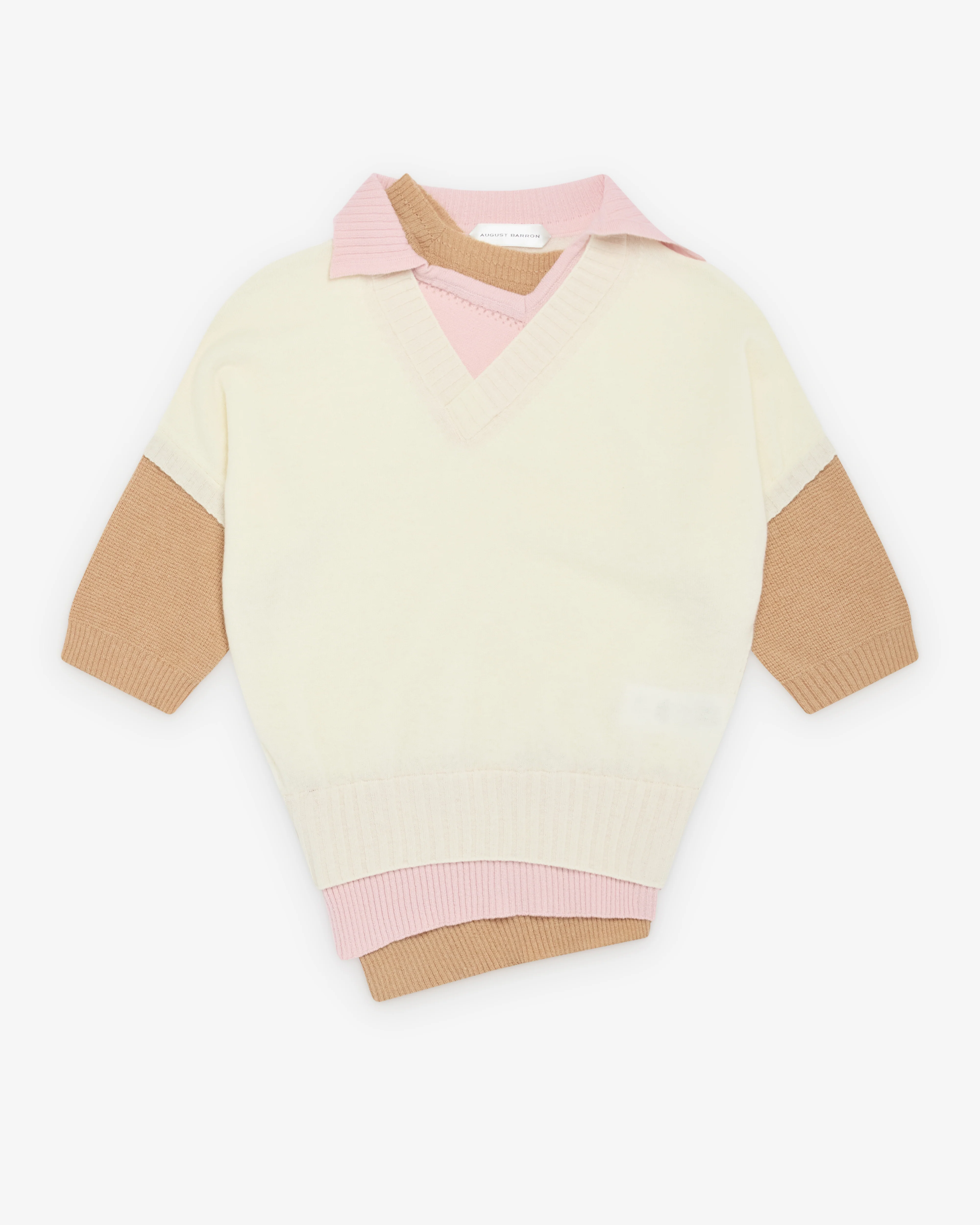 August Barron - Women's Triple Sweater - (Cream/Pink/Beige)