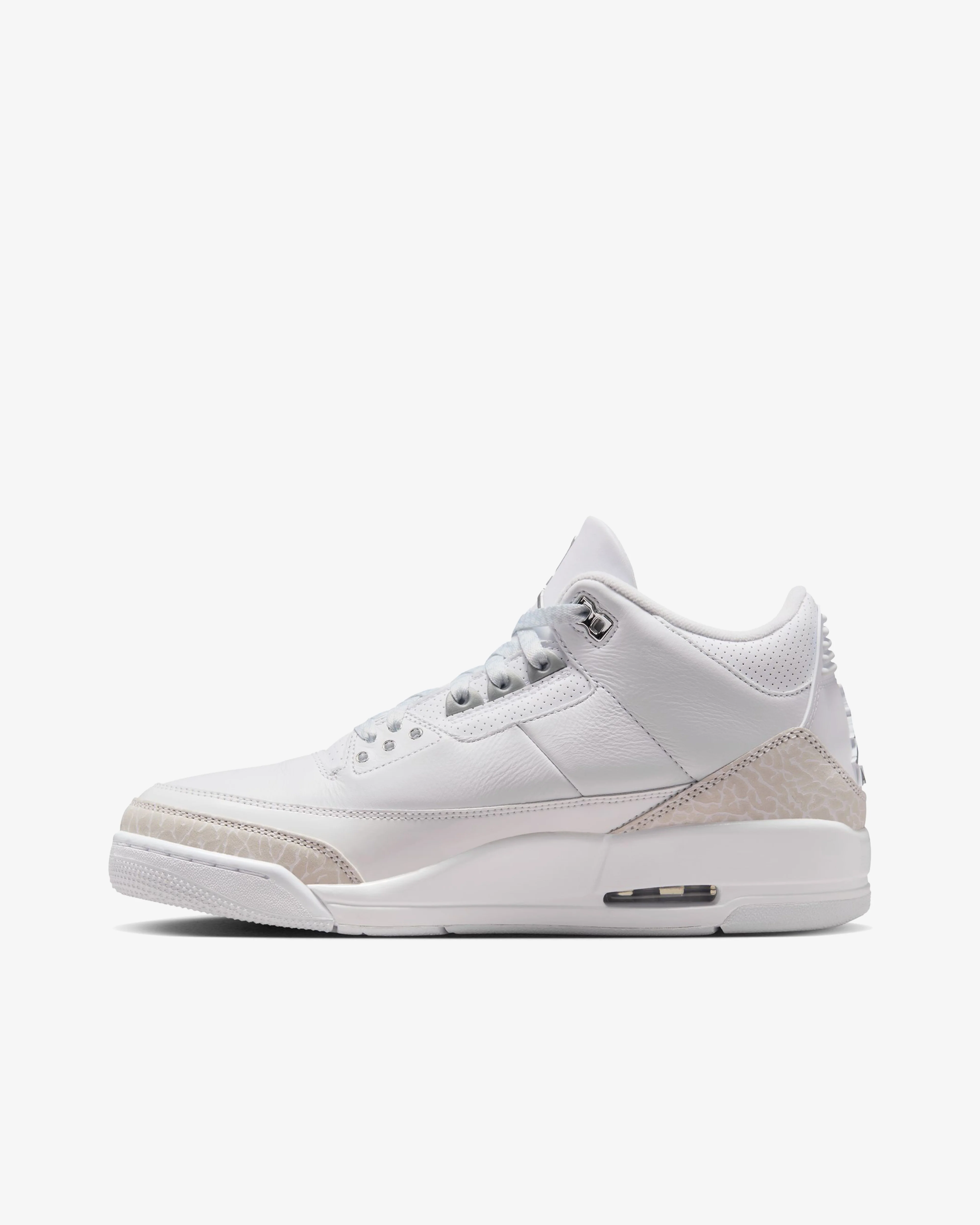 Nike - Men's Air Jordan 3 Retro Sneakers - (White/Silver)