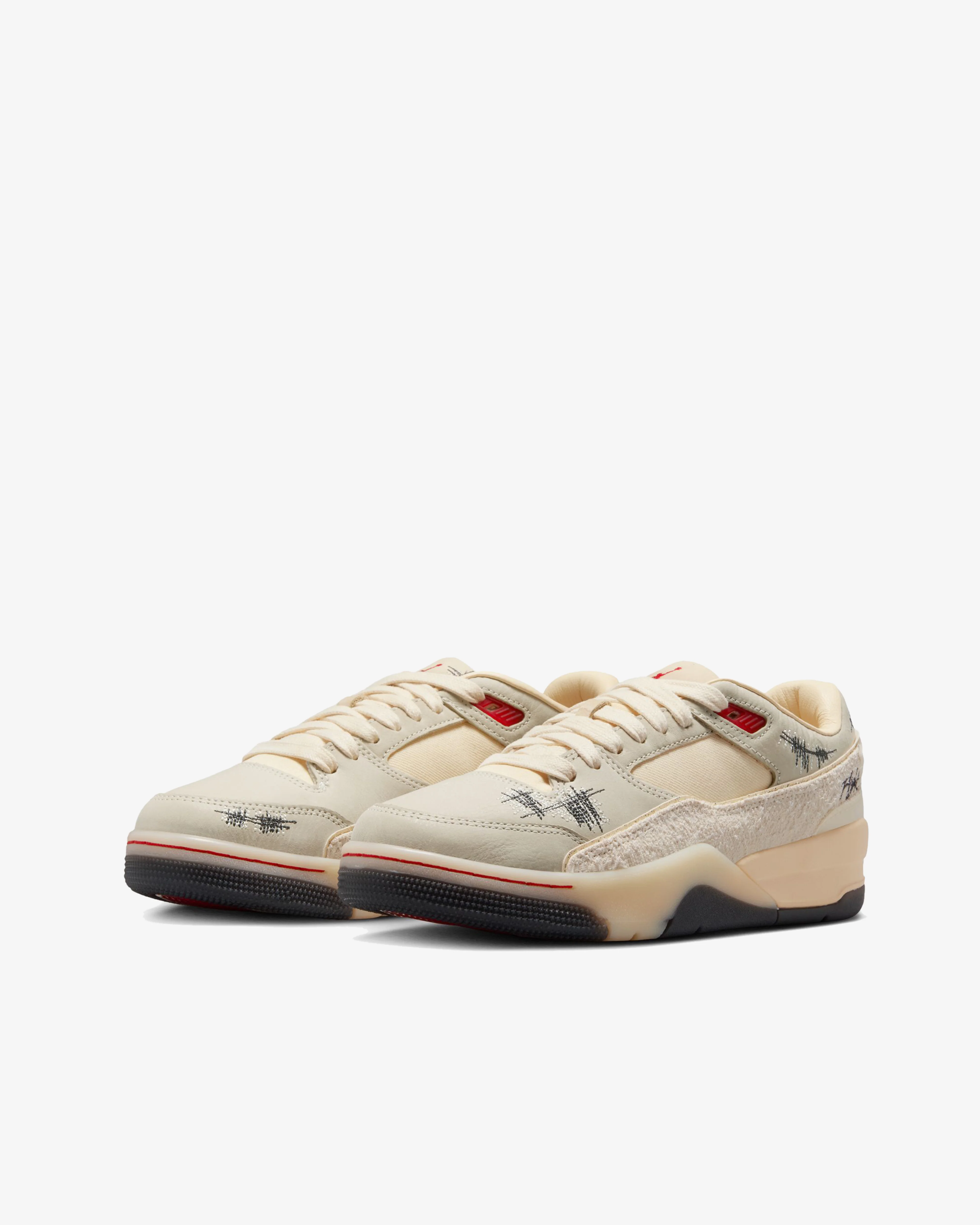 Nike x Téla - Women's Air Jordan Flight Court SP Sneakers - (Coconut Milk/Noir)