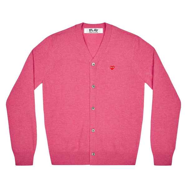 Play - Men’s Small Red Heart Cardigan - (Pink)