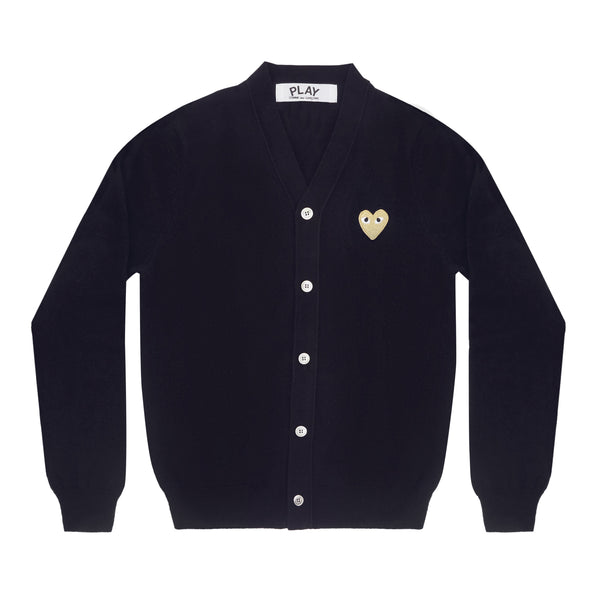 Play Comme des Garçons - Gold Heart Men’s Cardigan - (Navy)