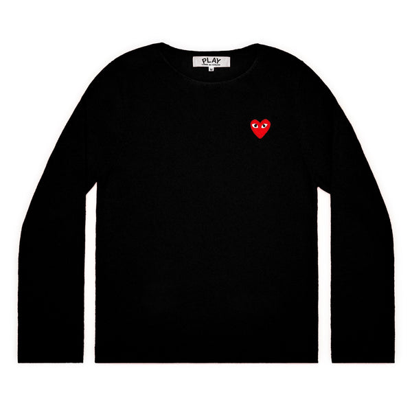 Play Comme des Garçons - Red Heart Crew Neck Jumper - (Black)