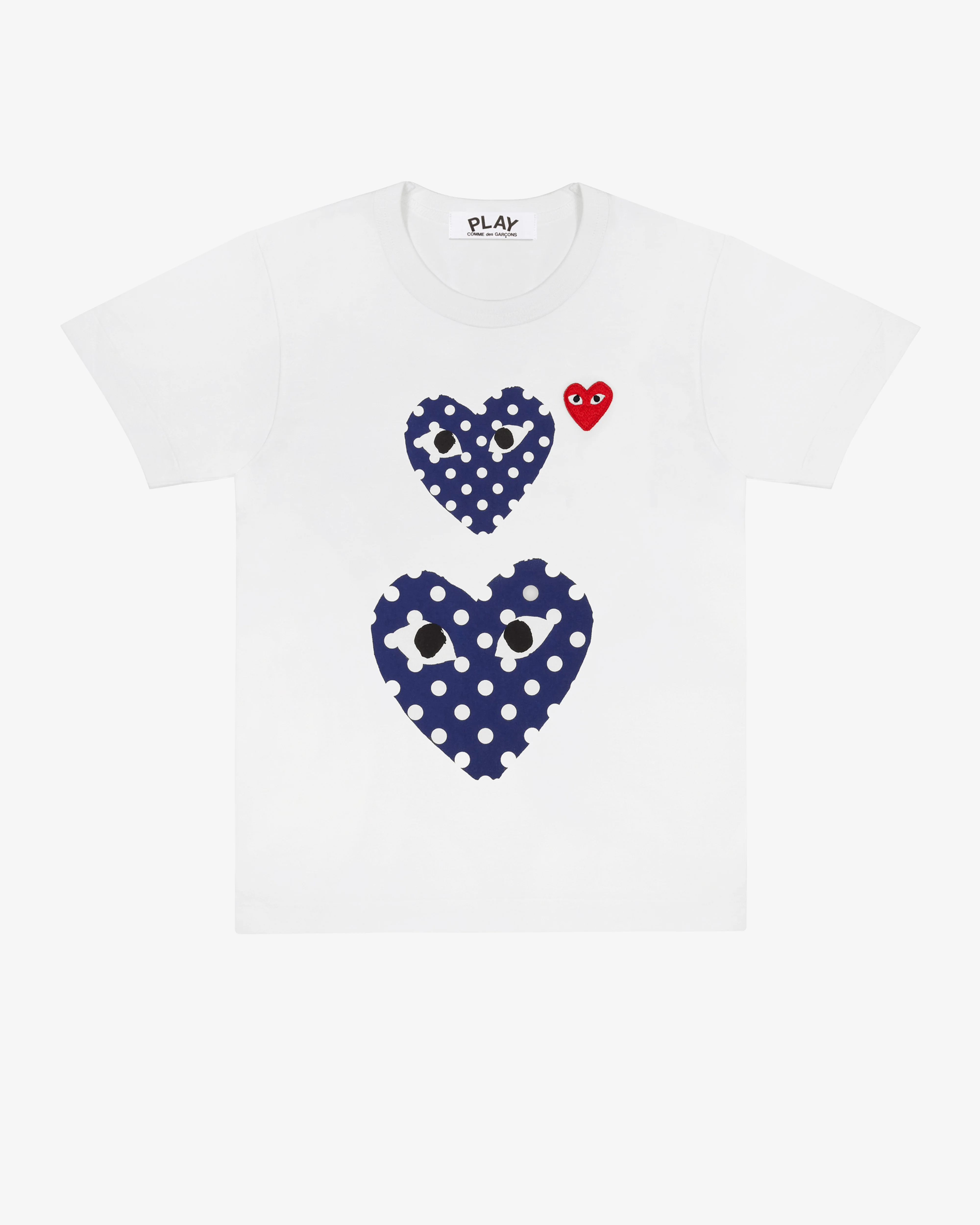 Play Comme des Garçons - Polka Dot Double Heart T-Shirt - (White)