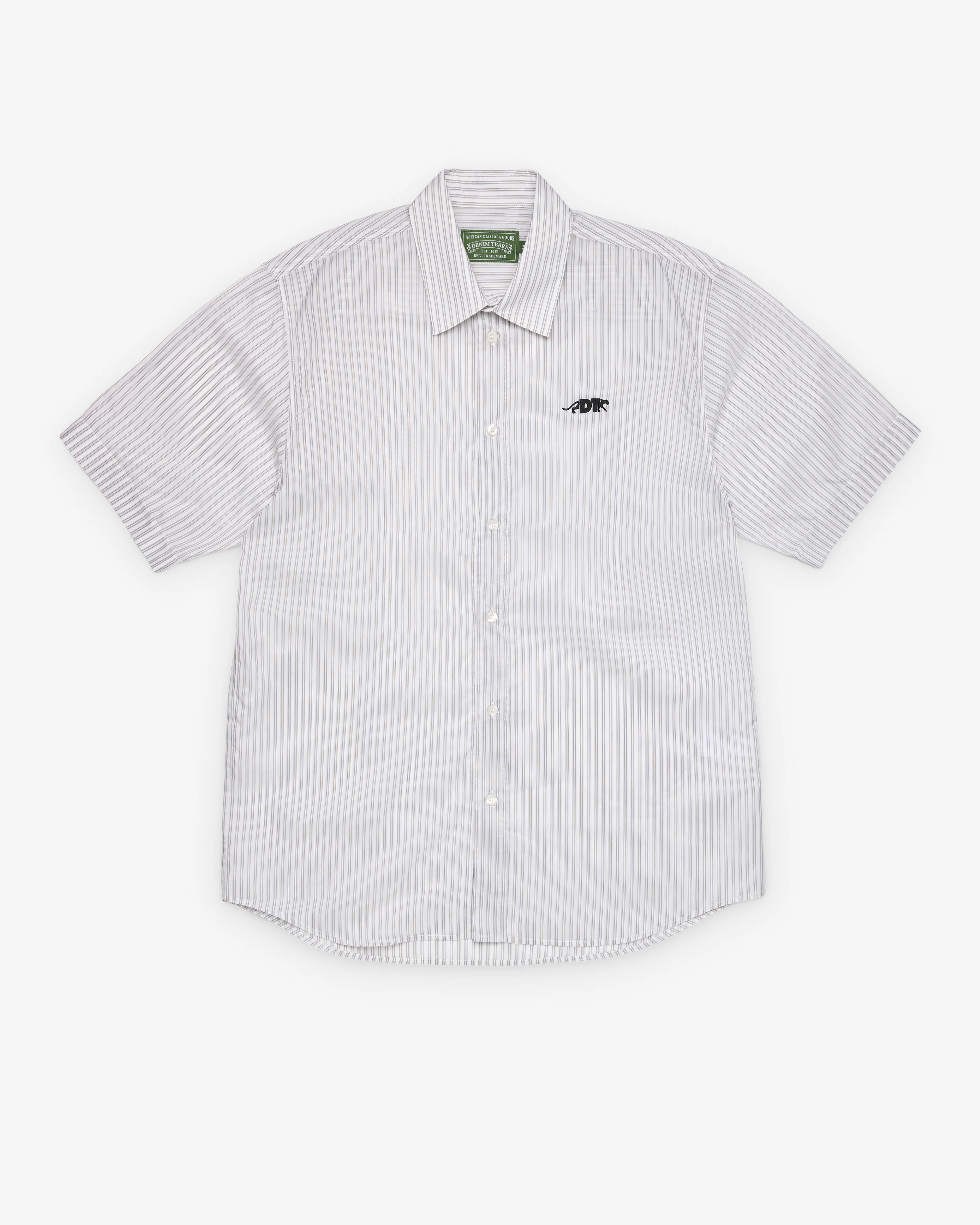 Denim Tears - Men's Apple Short Sleeve Button Up - (Green/Stripe)