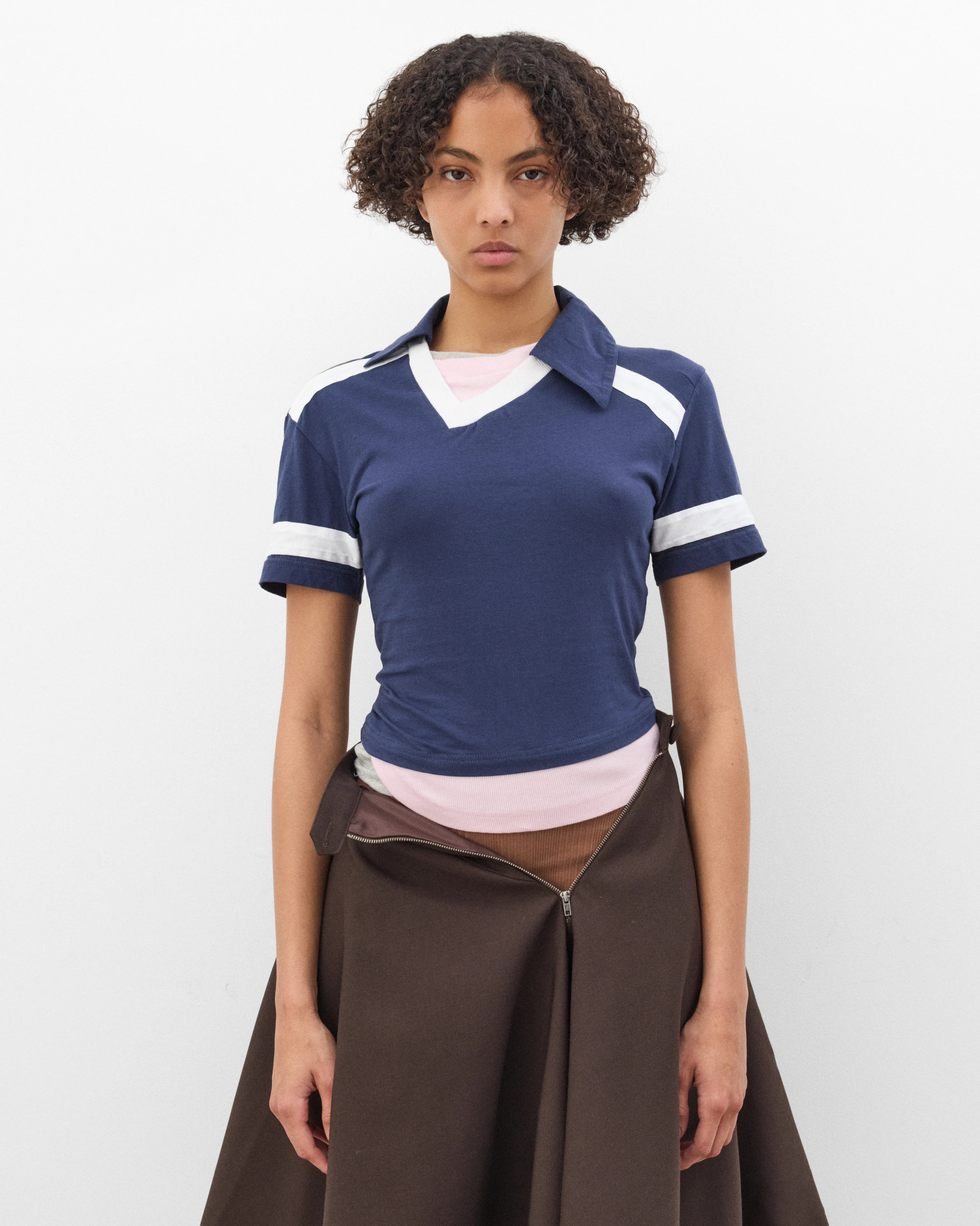 August Barron - Women's Tripple T-Shirt - (Navy/Pink/Grey)