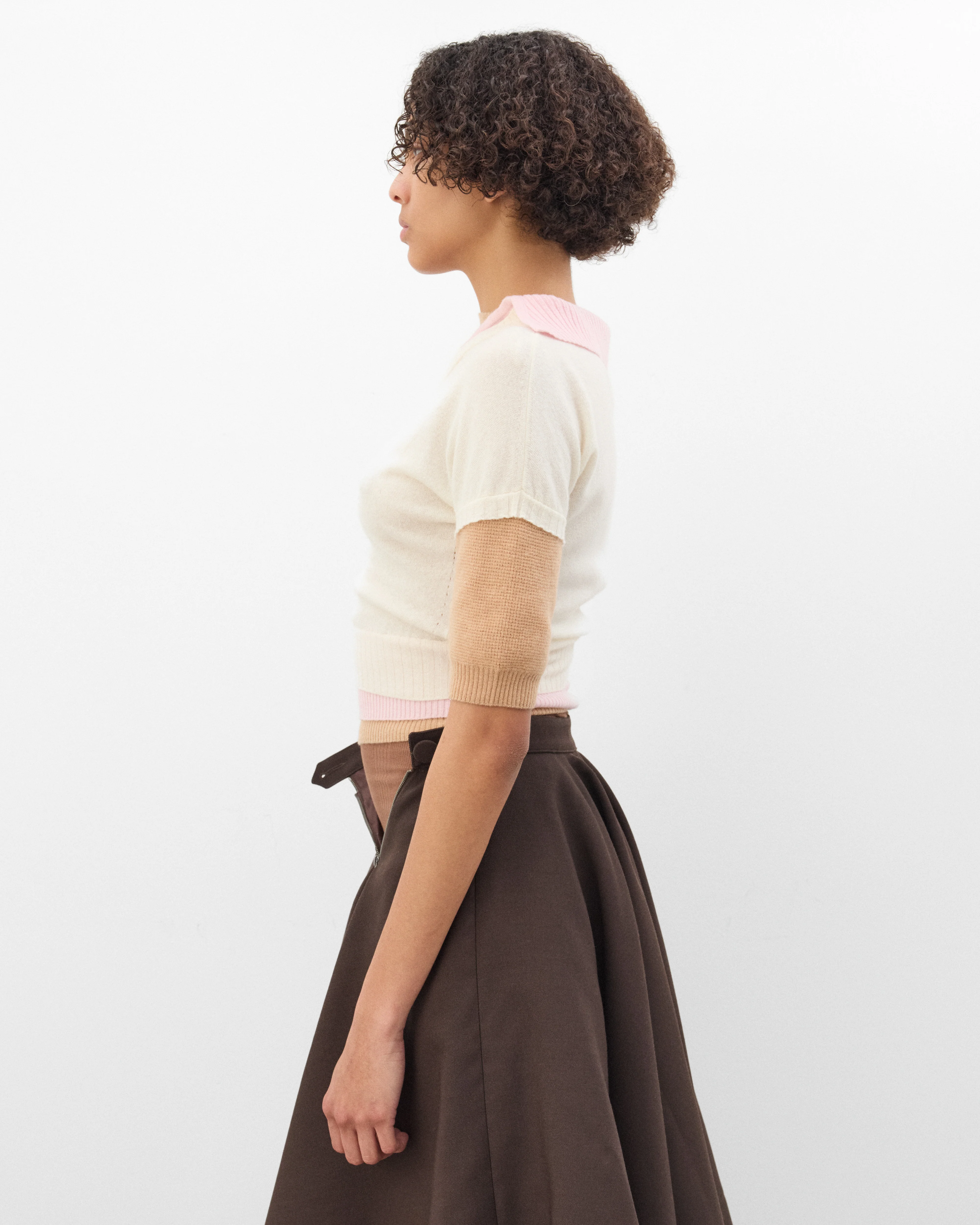 August Barron - Women's Triple Sweater - (Cream/Pink/Beige)