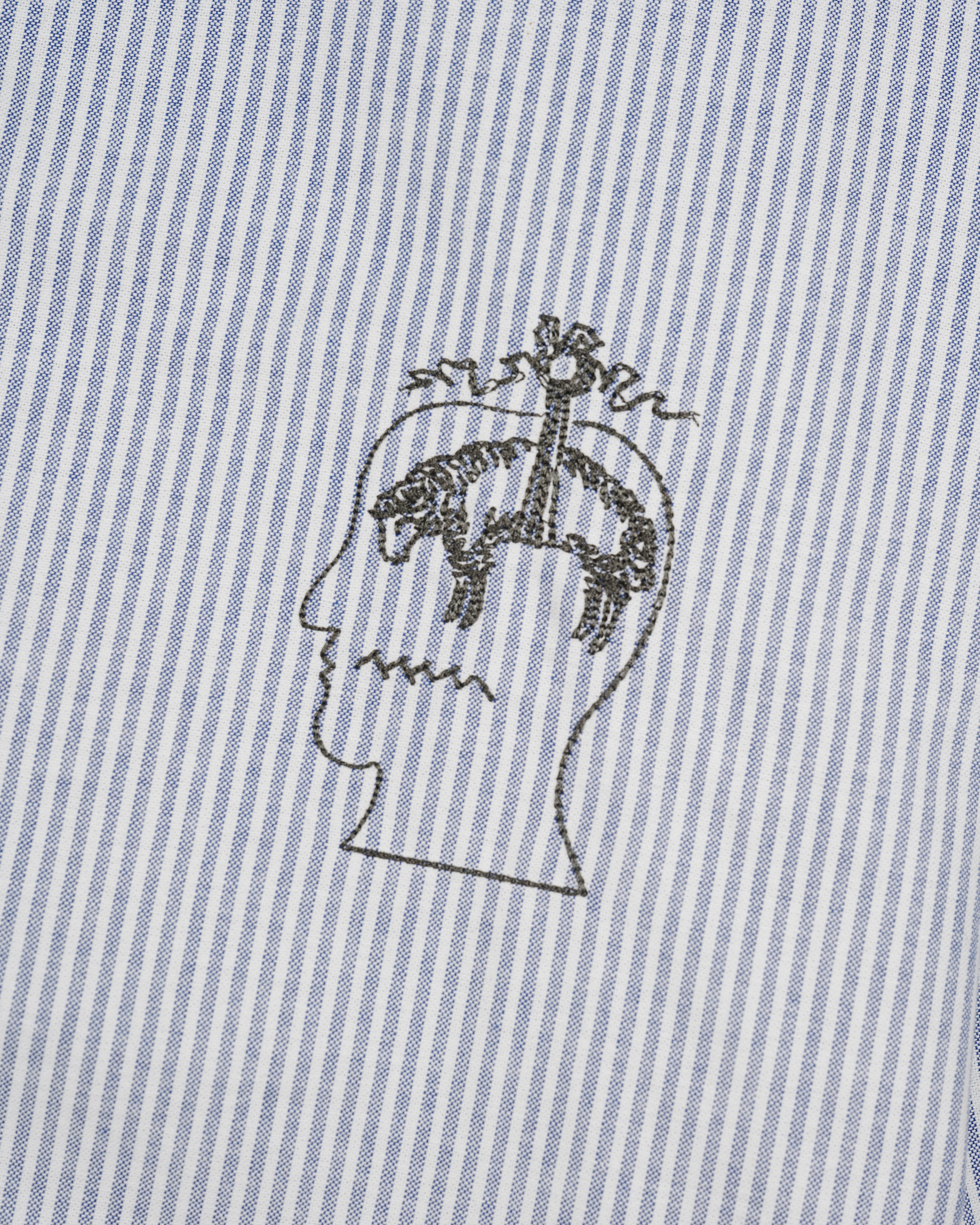 Brain Dead - Brooks Brothers Men's California Embroidered Stripe Oxford Shirt - (Blue)
