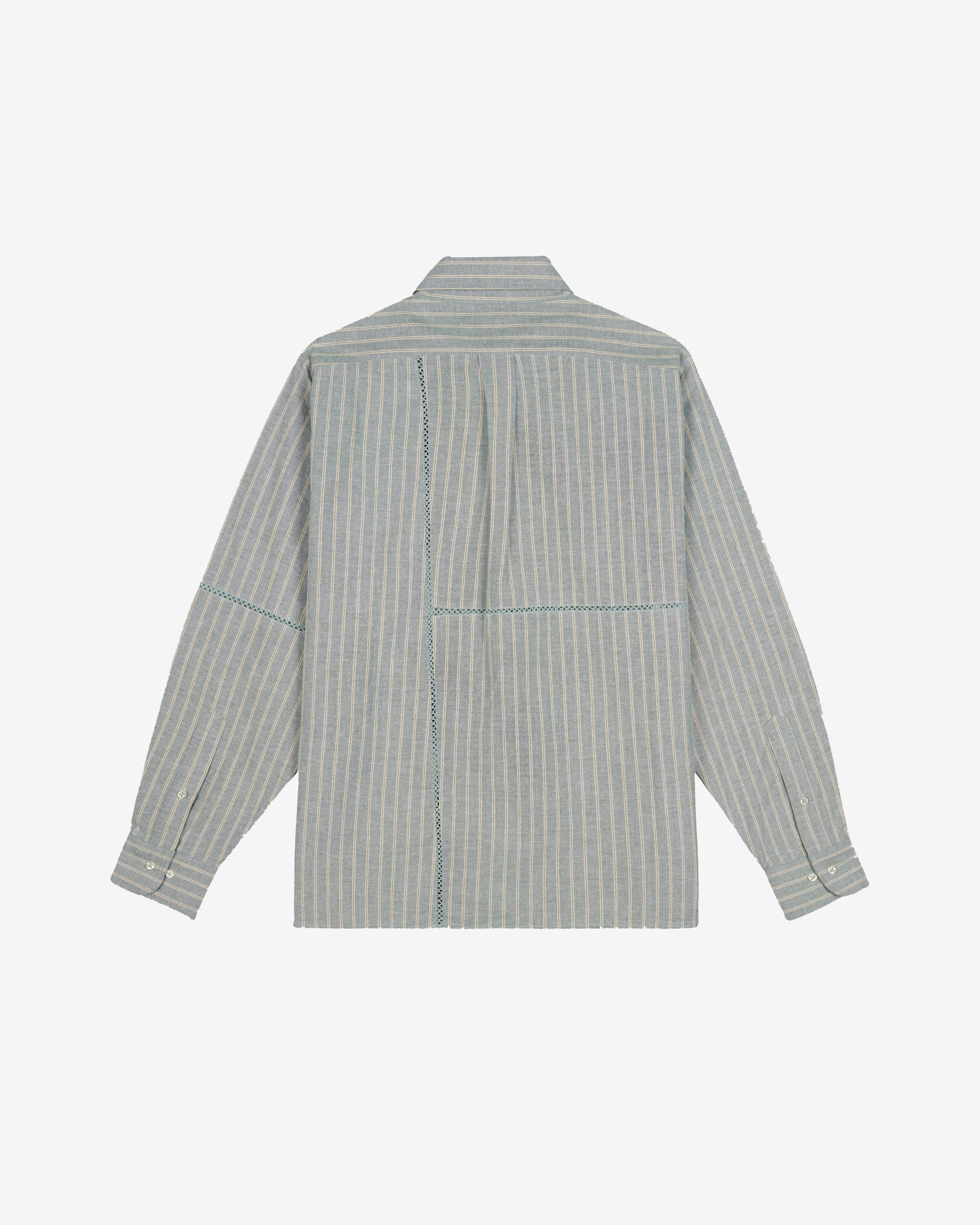 Brain Dead - Brooks Brothers Men's California Patchwork Oxford Shirt - (Green) view 2, Click to Zoom in