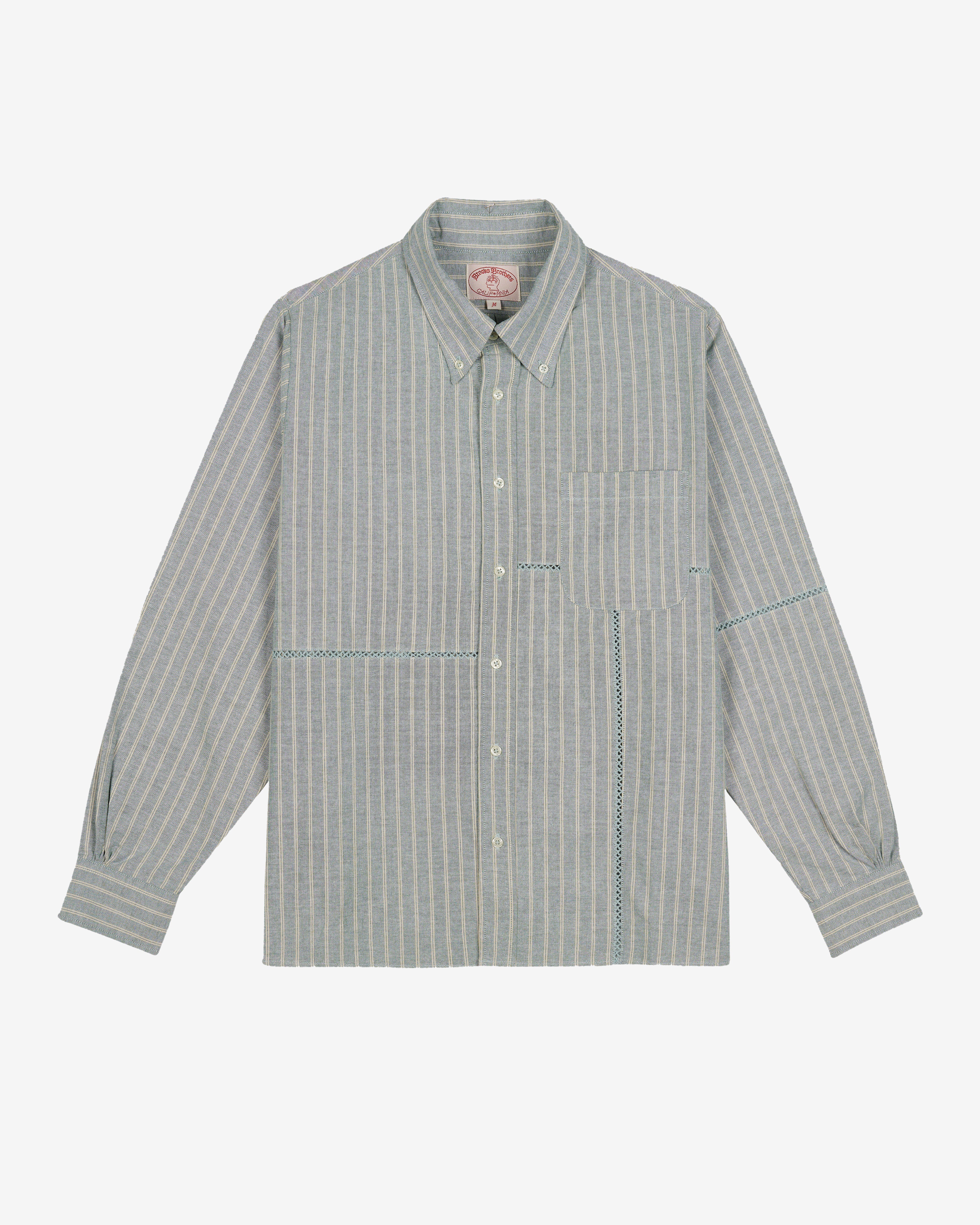Brain Dead - Brooks Brothers Men's California Patchwork Oxford Shirt - (Green) view 1, Click to Zoom in