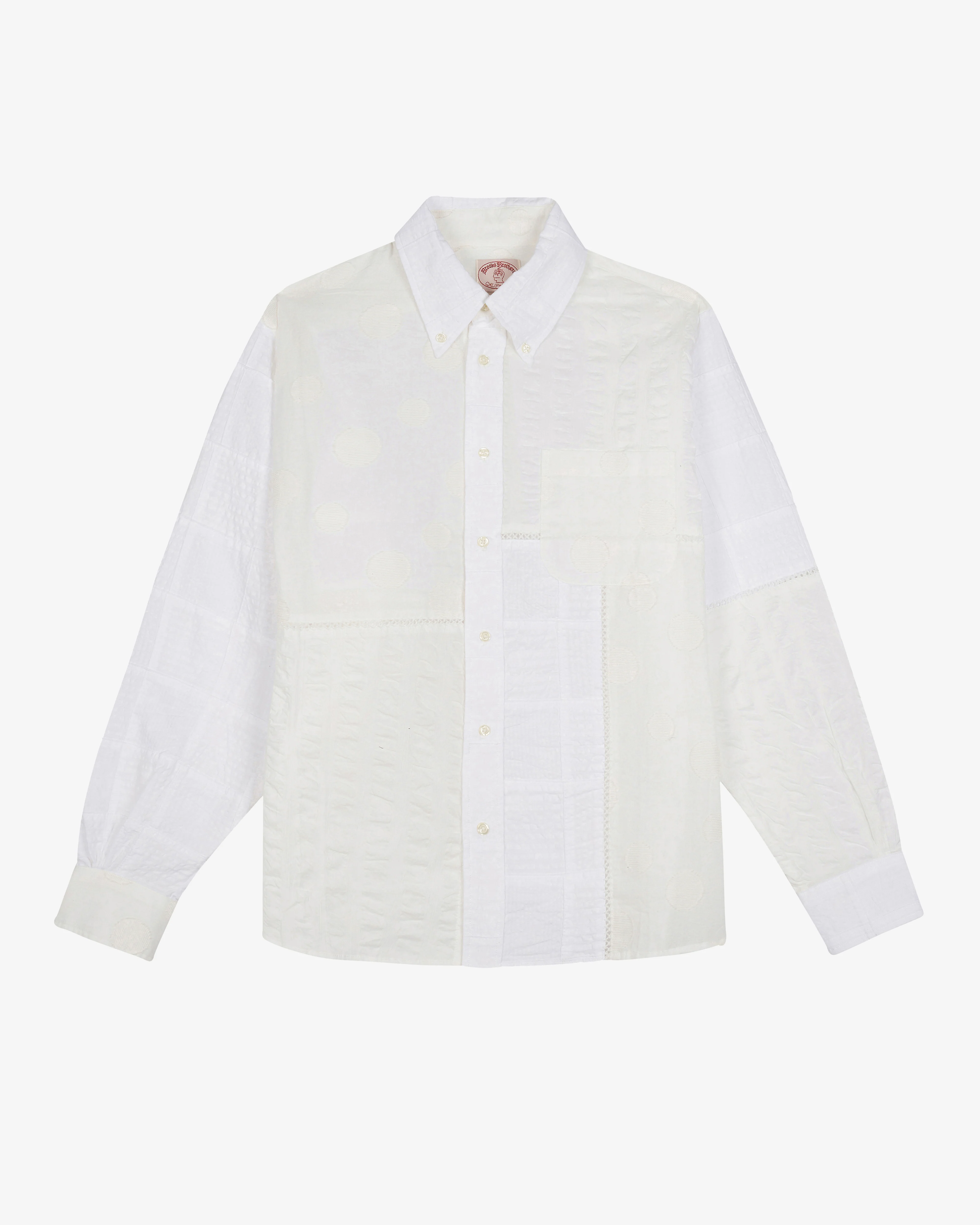 Brain Dead - Brooks Brothers California Men's Patchwork Oxford Shirt - (White/Multi) view 1, Click to Zoom in