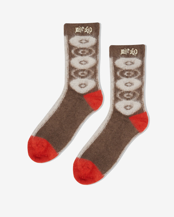 Brain Dead - Men
s Brushed Oval Argyle Socks - (Brown)