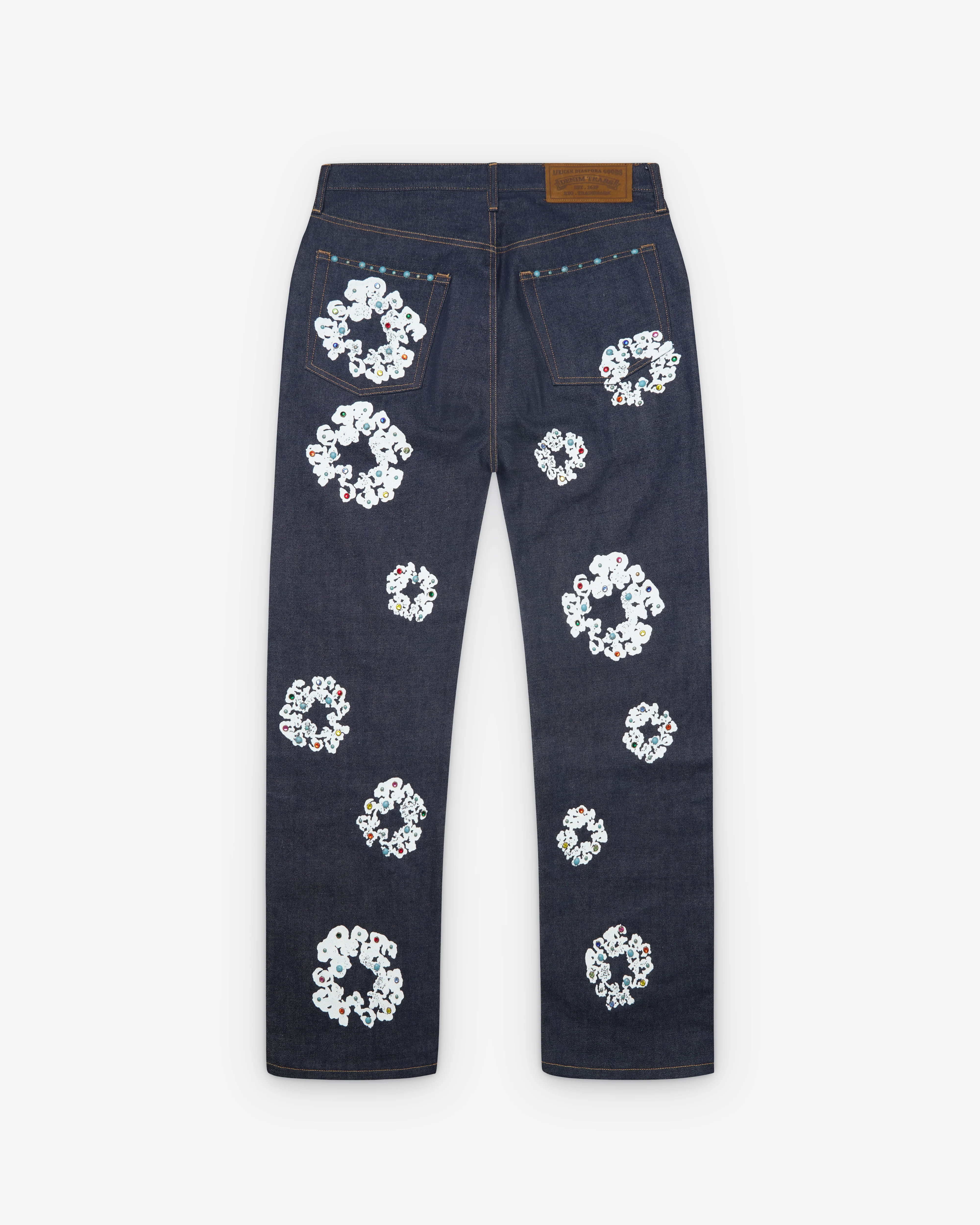 Denim Tears - Men's Baggy Studded Cotton Wreath Jeans - (Selvedge)