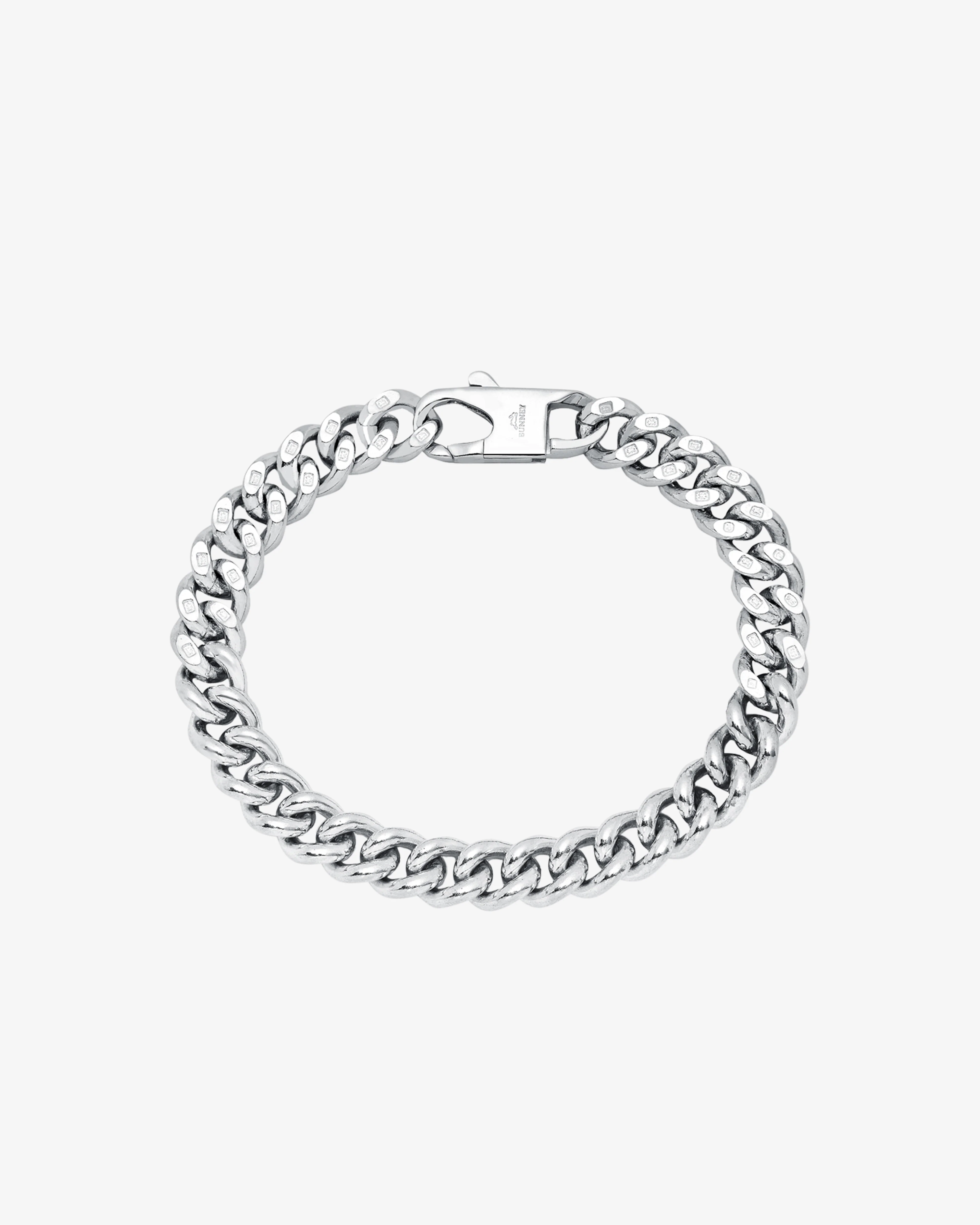 Bunney - Men's Curb Change Bracelet Thin - (Silver)
