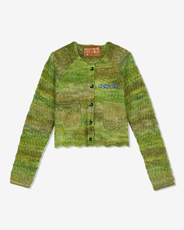 Brain Dead - Women
s Isa Scalloped Cardigan - (Green/Multi)