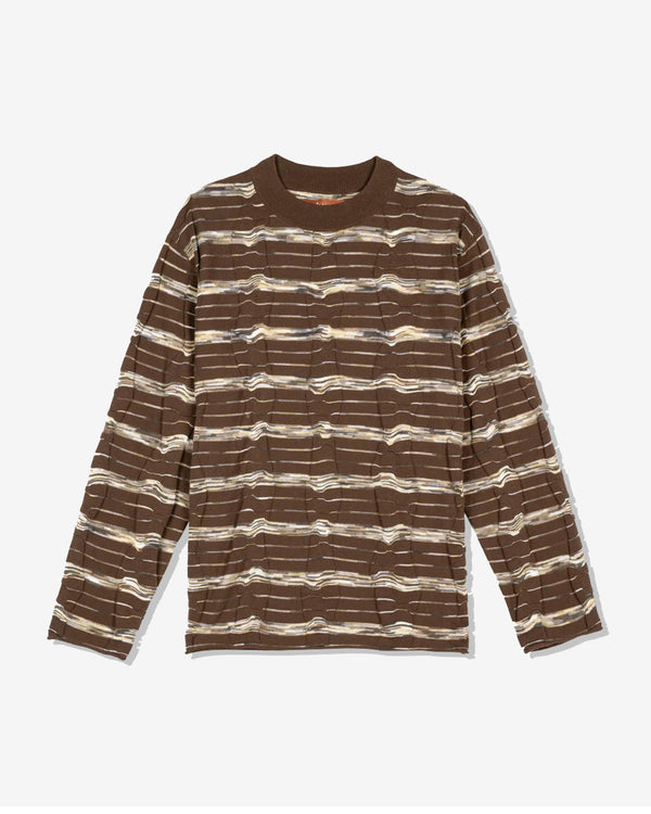 Brain Dead - Men
s Space Dye Long Sleeve Mock Neck Sweater - (Brown/Multi)